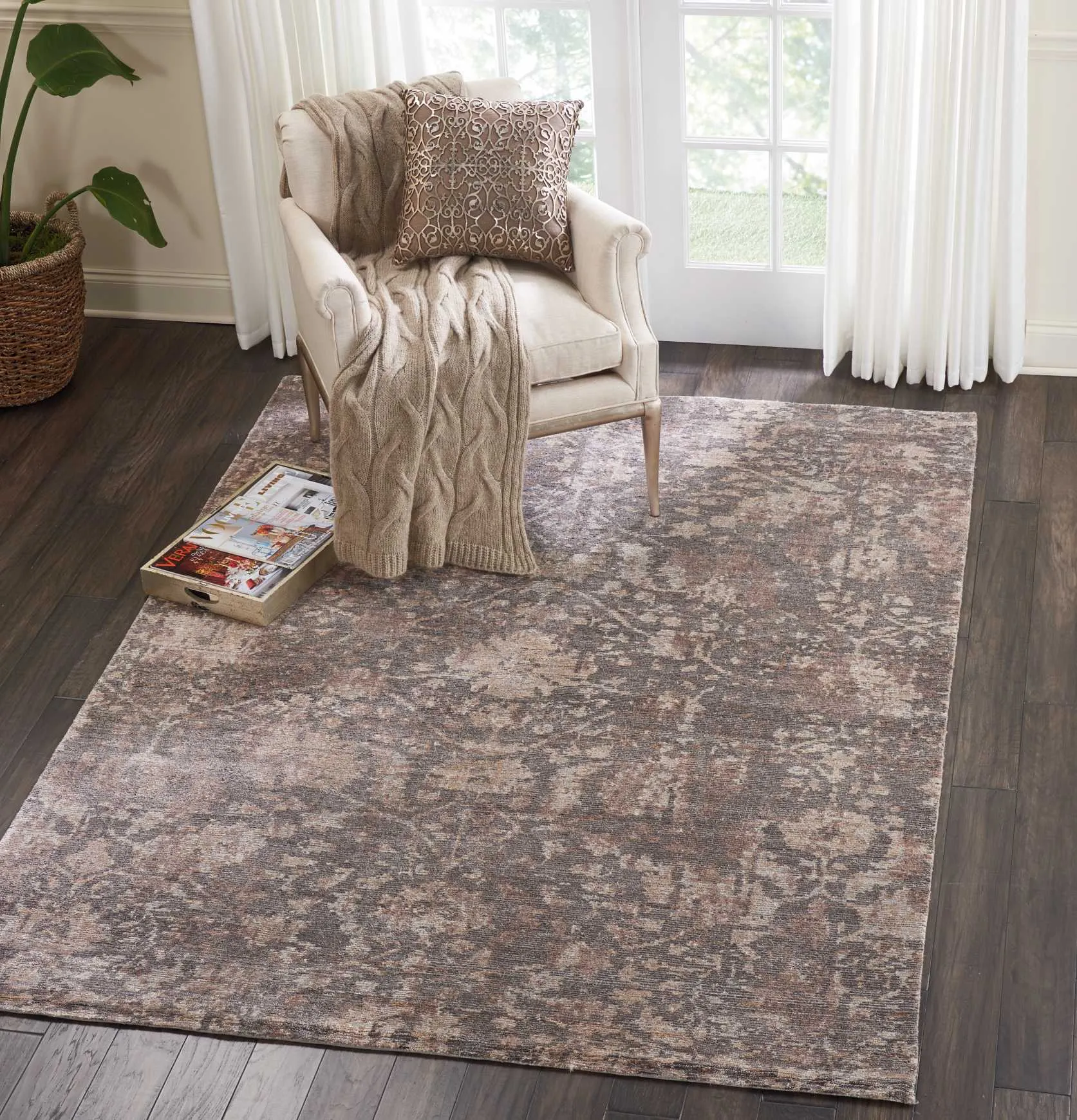 Ash Essentials Brown Modern Cotton Blend Rug