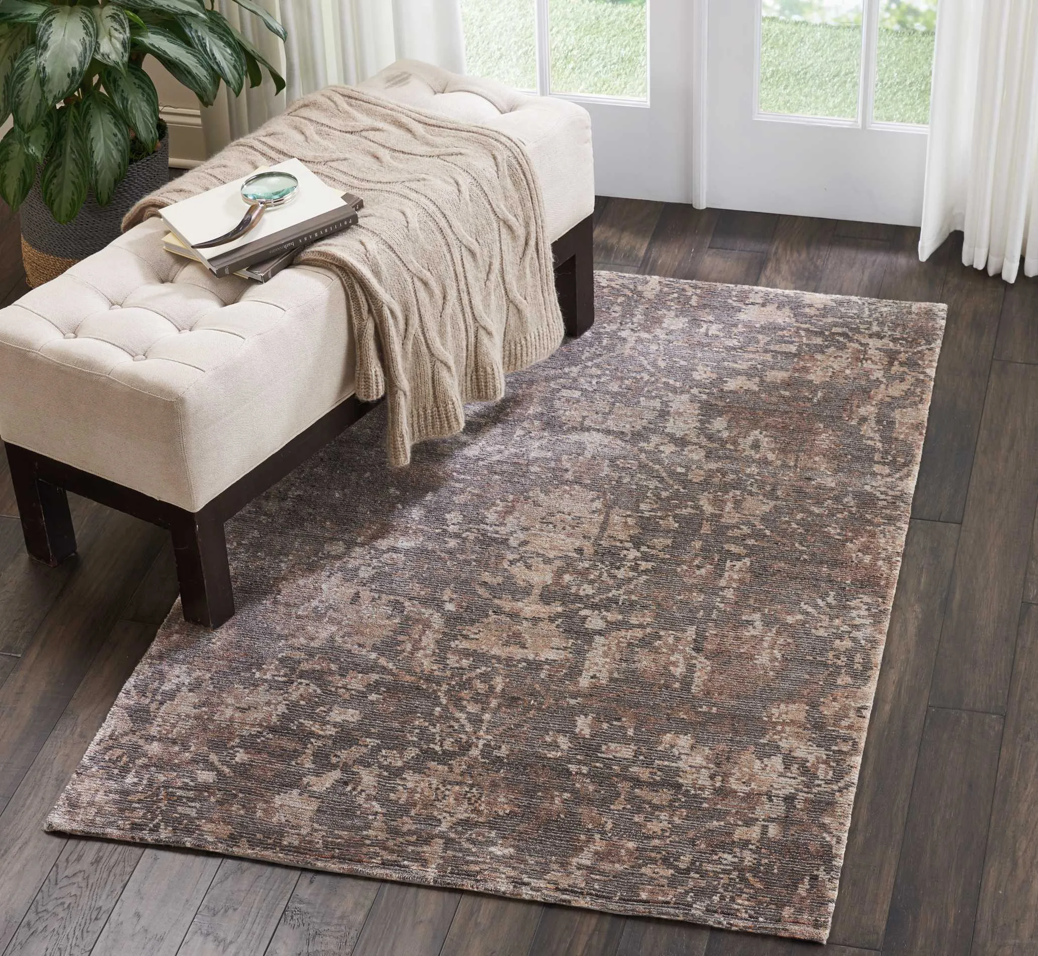 Ash Essentials Brown Modern Cotton Blend Rug