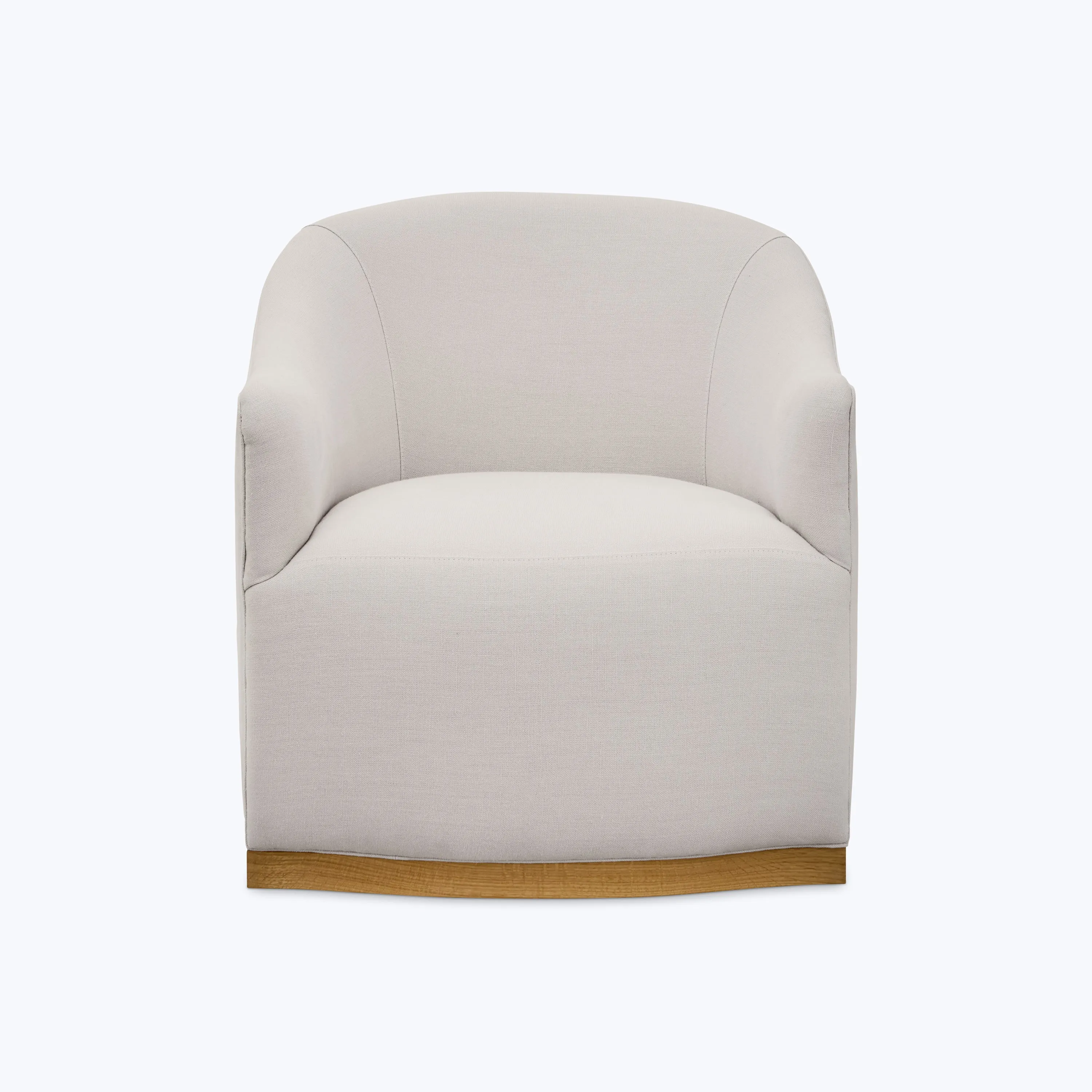 Ava Wood Plinth Swivel Chair