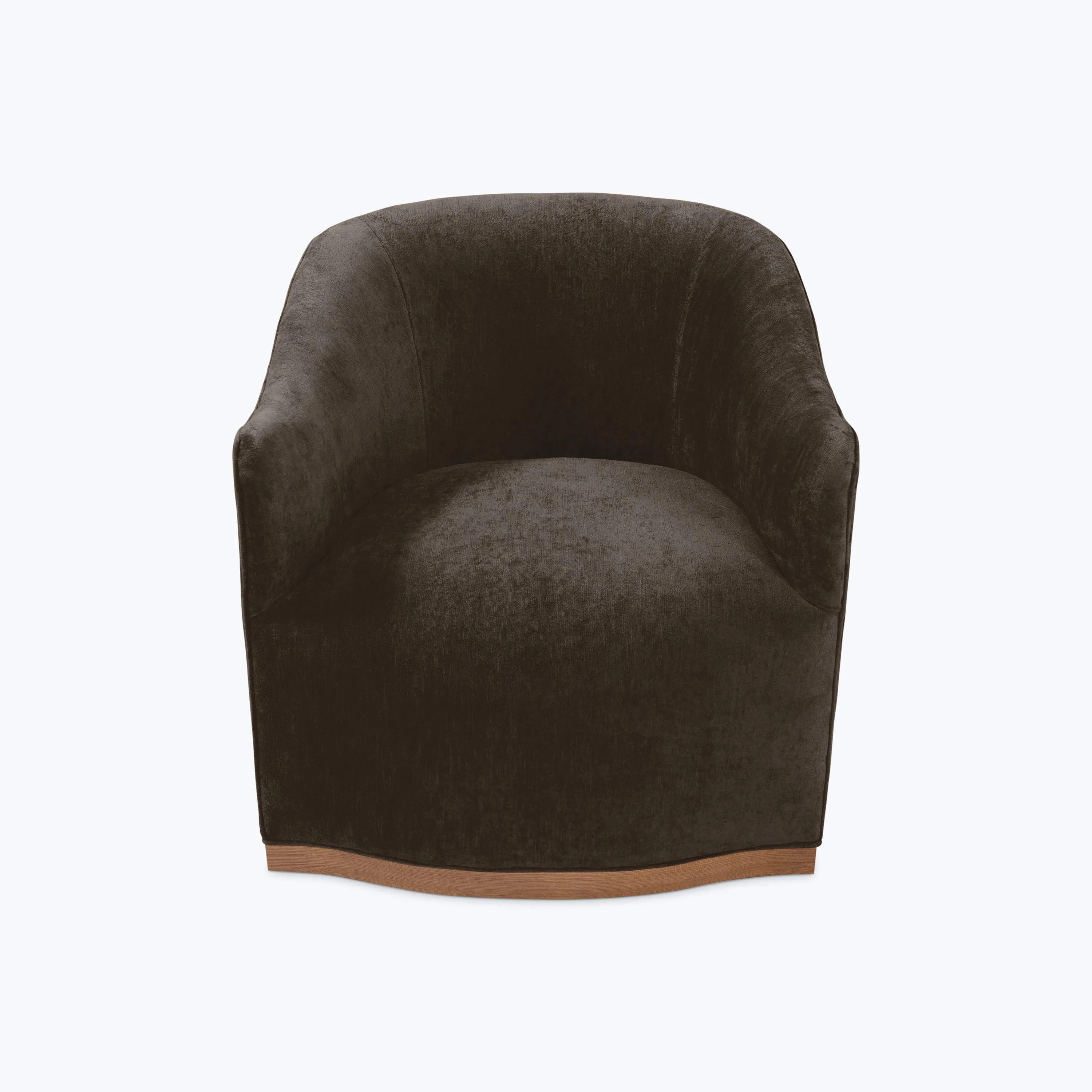 Ava Wood Plinth Swivel Chair