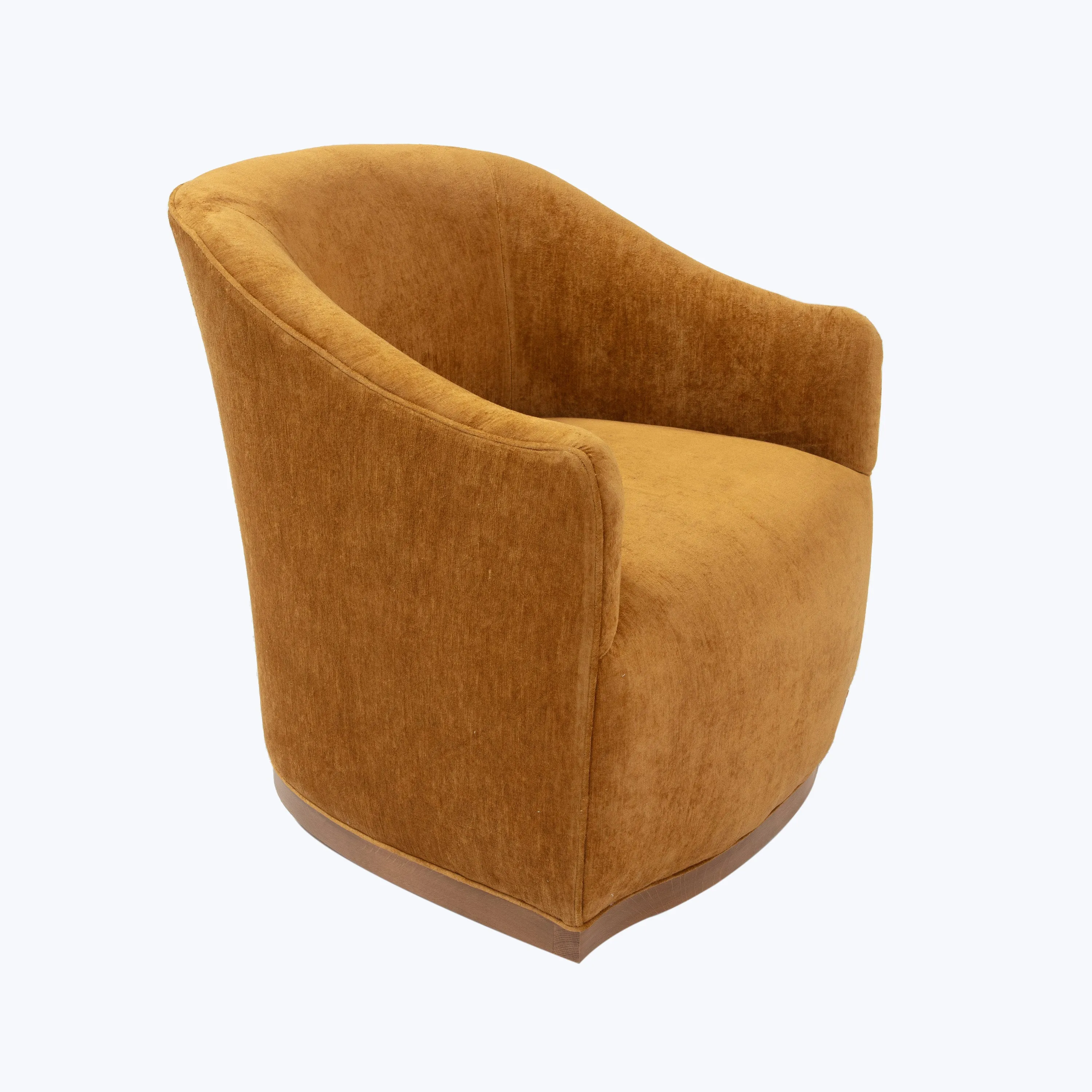 Ava Wood Plinth Swivel Chair