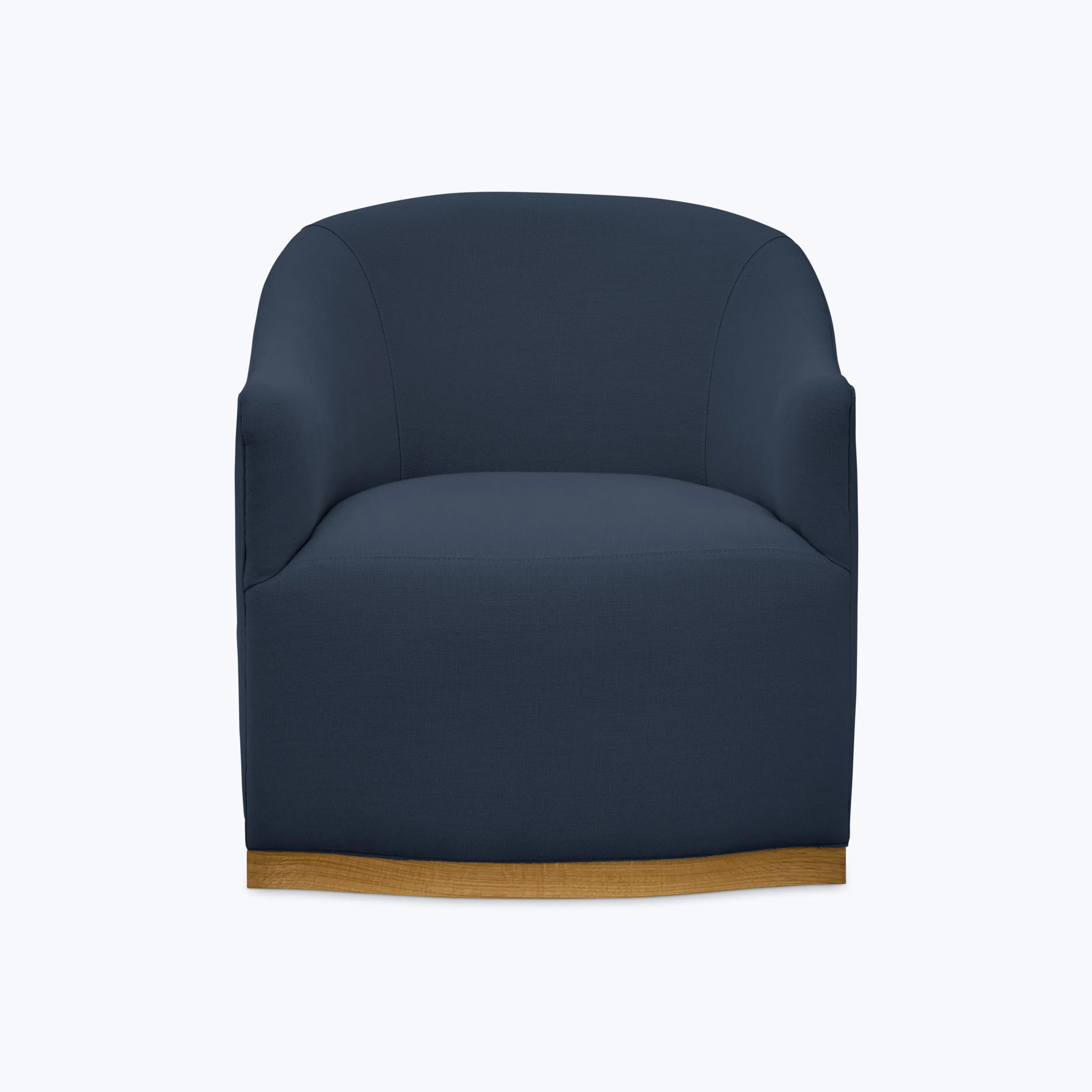 Ava Wood Plinth Swivel Chair