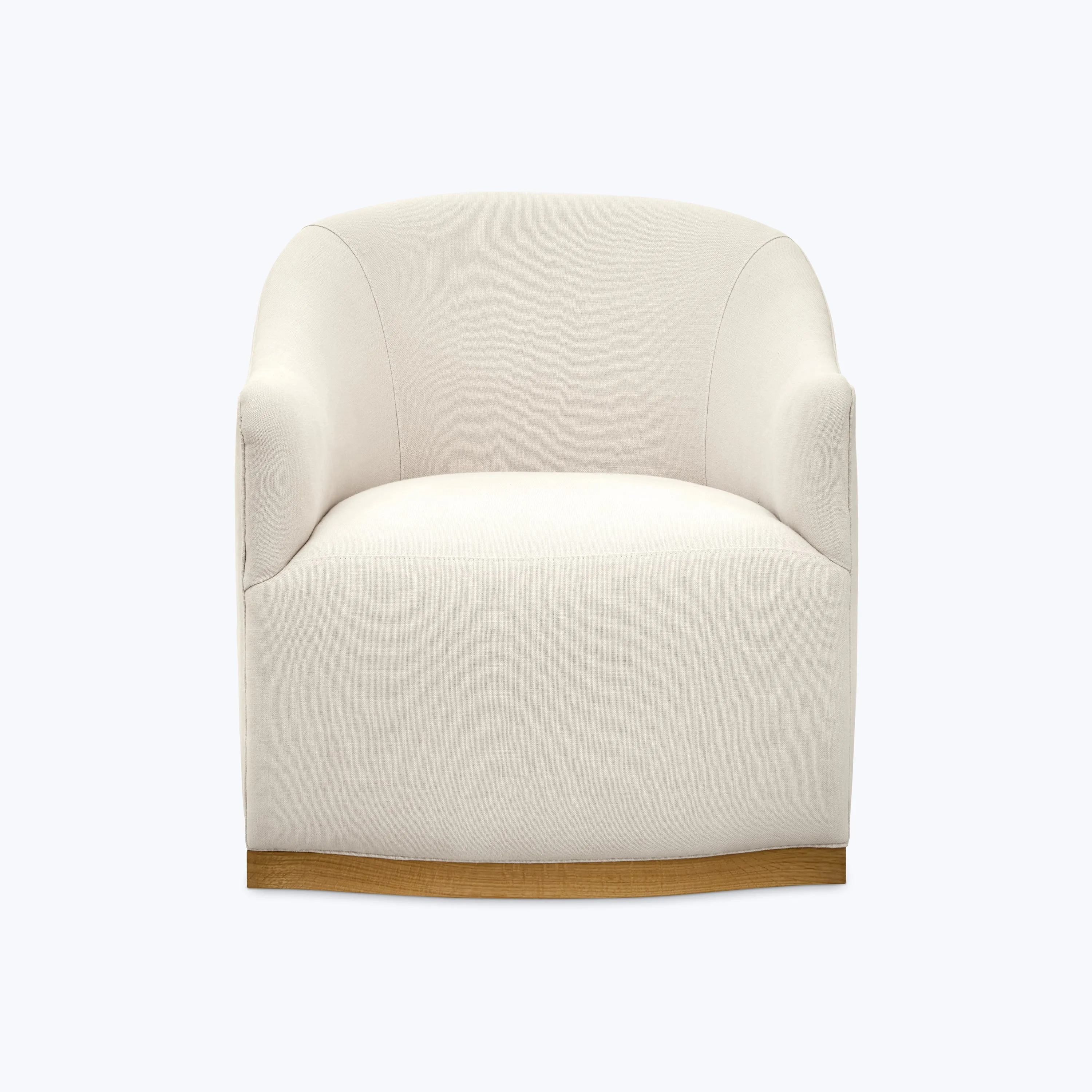 Ava Wood Plinth Swivel Chair