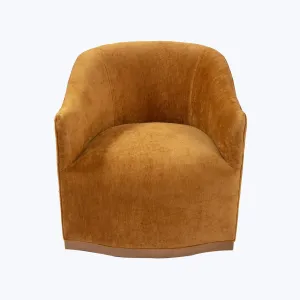 Ava Wood Plinth Swivel Chair