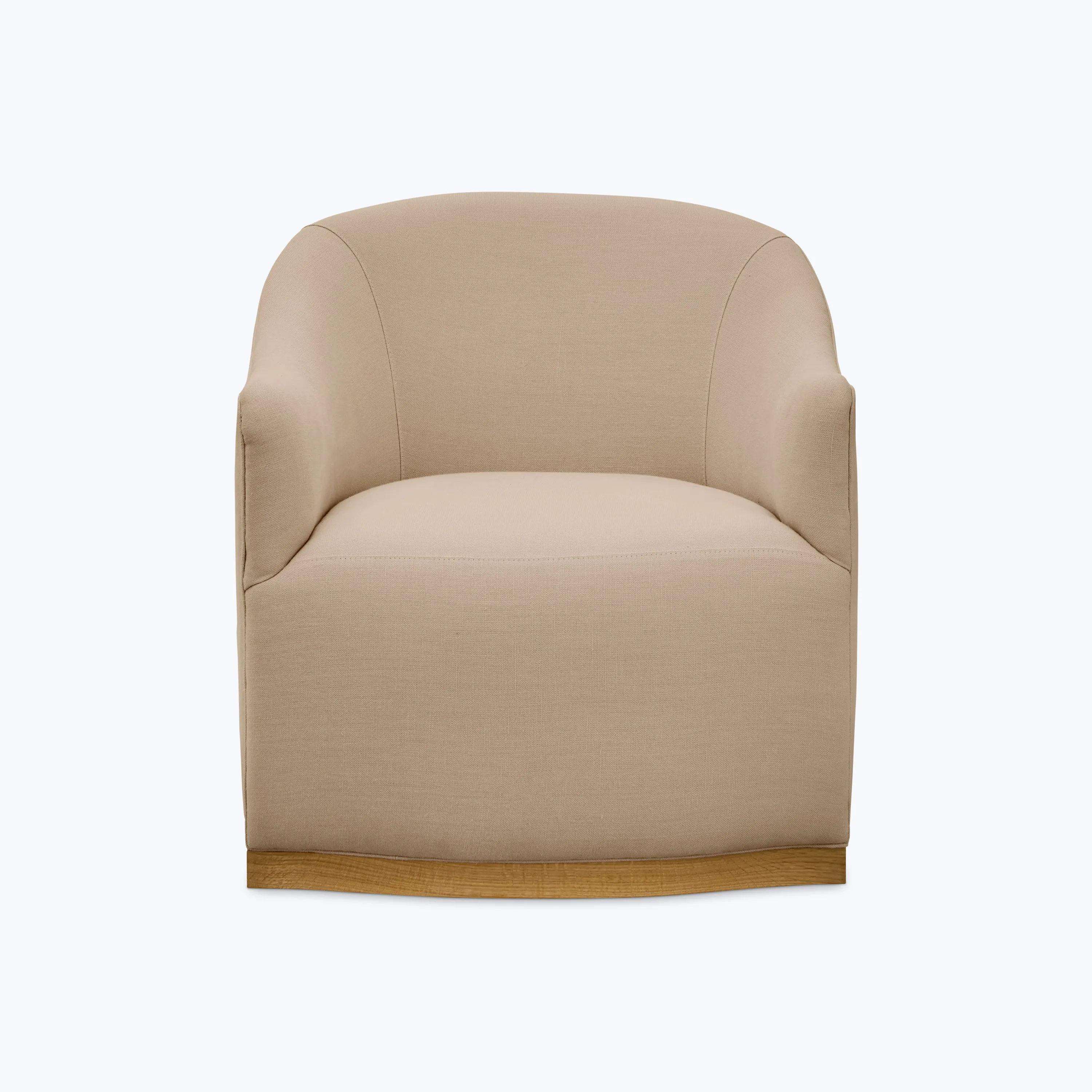 Ava Wood Plinth Swivel Chair