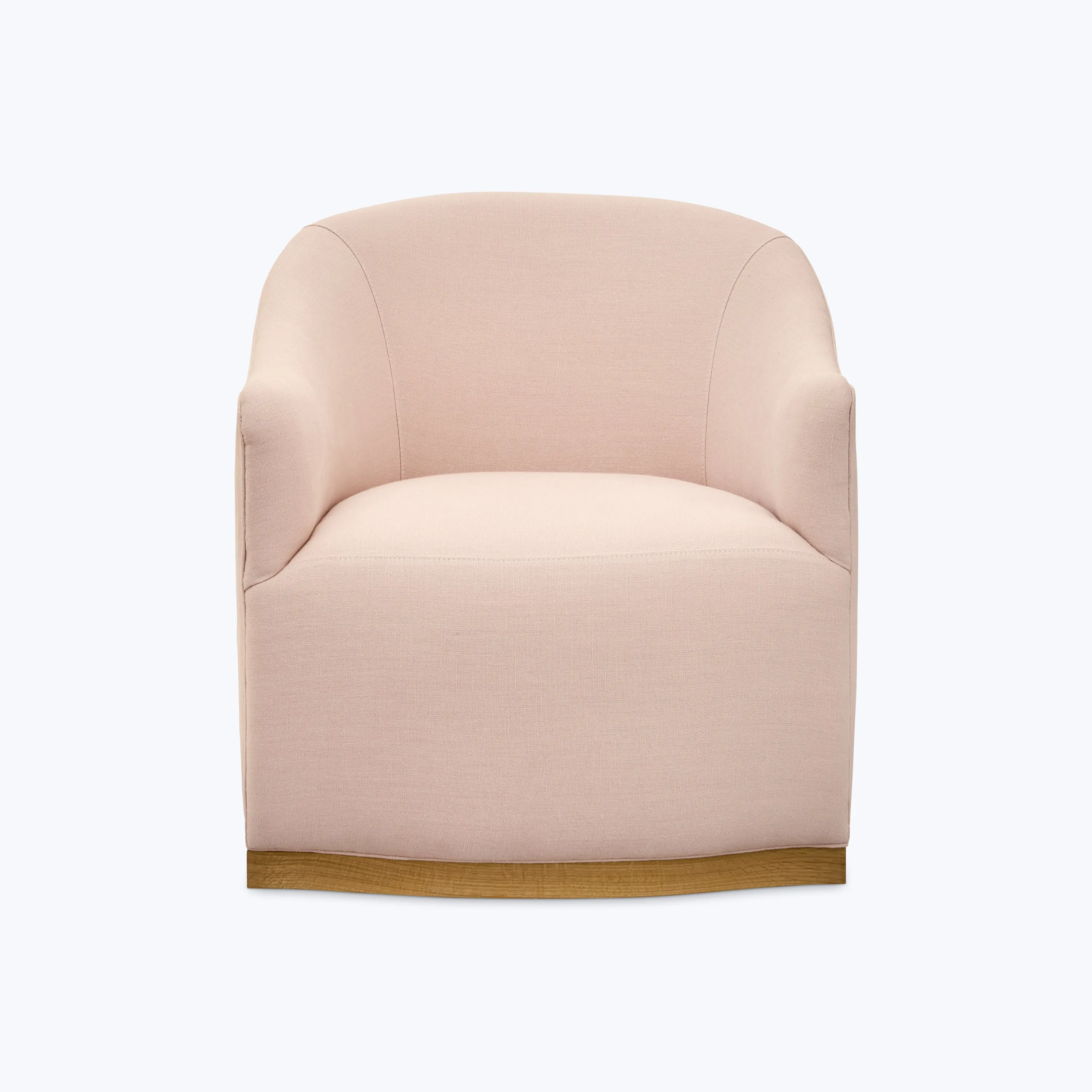 Ava Wood Plinth Swivel Chair