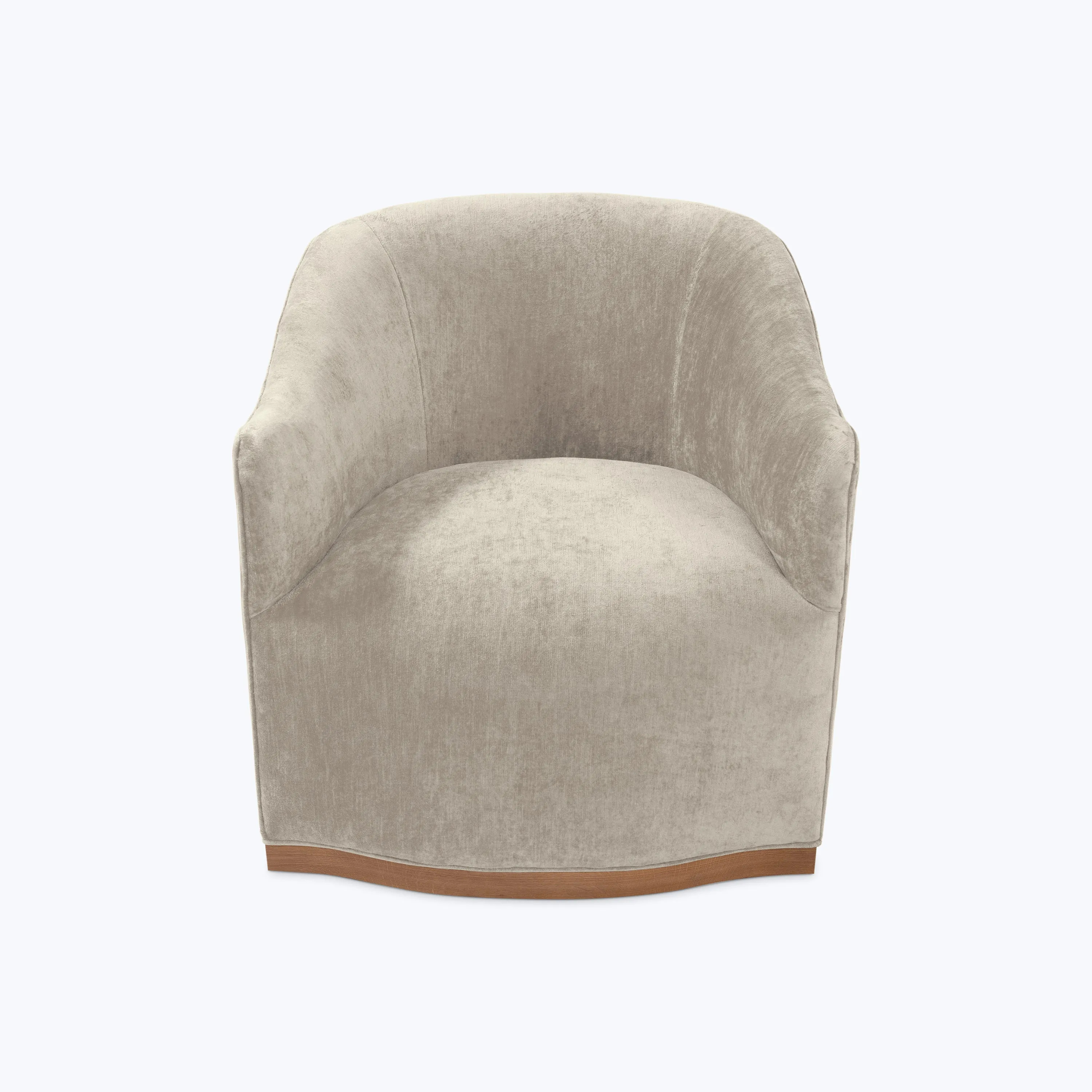 Ava Wood Plinth Swivel Chair