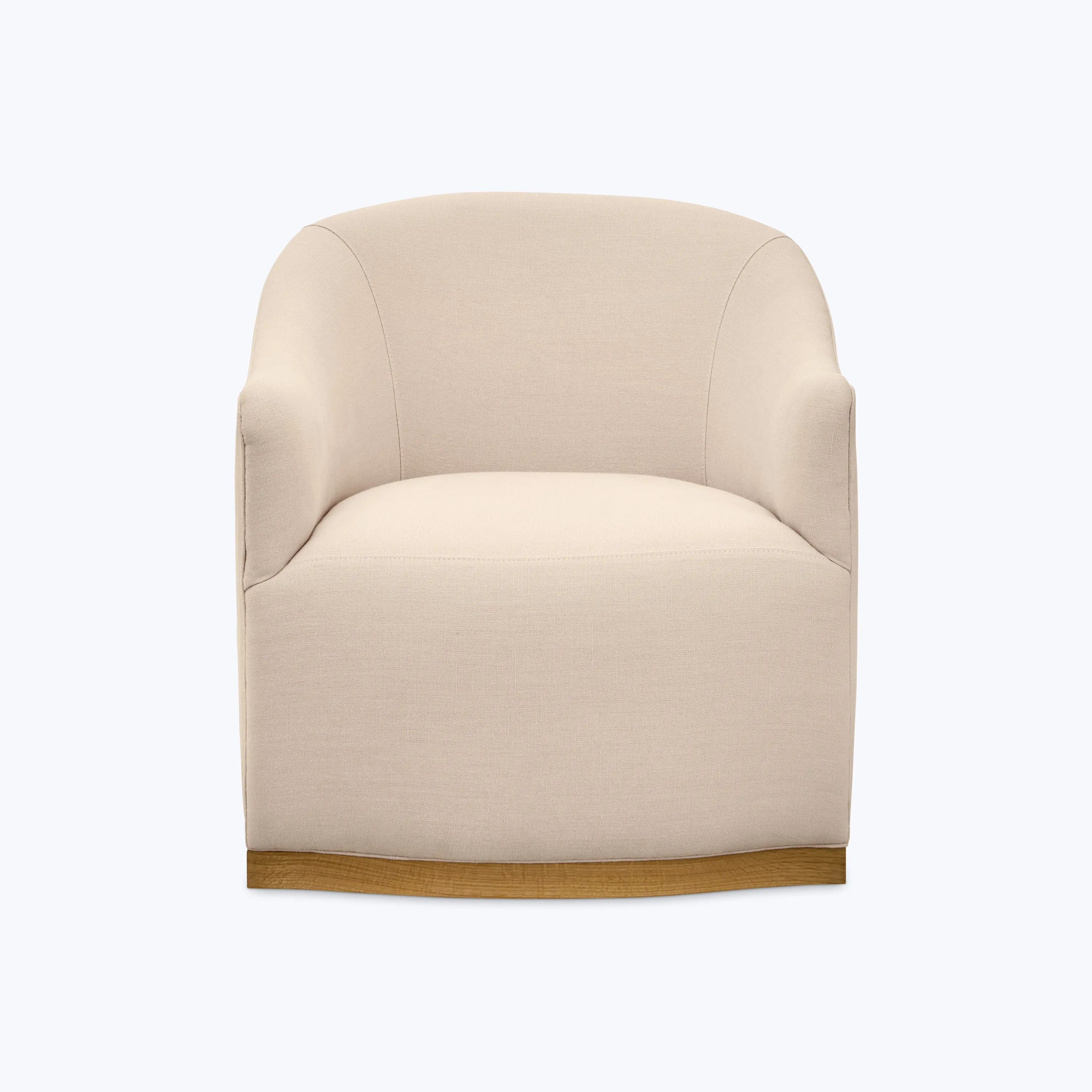 Ava Wood Plinth Swivel Chair