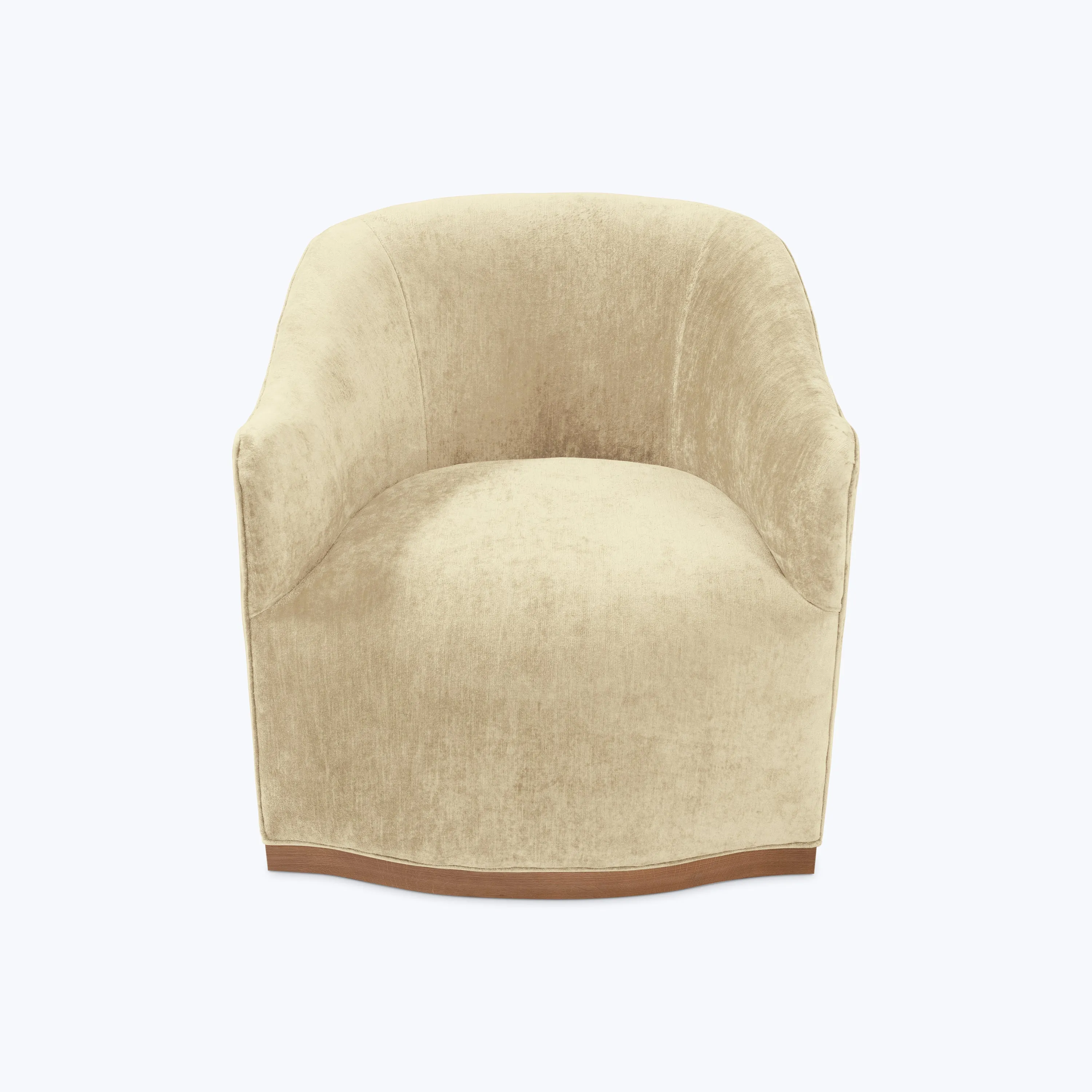 Ava Wood Plinth Swivel Chair