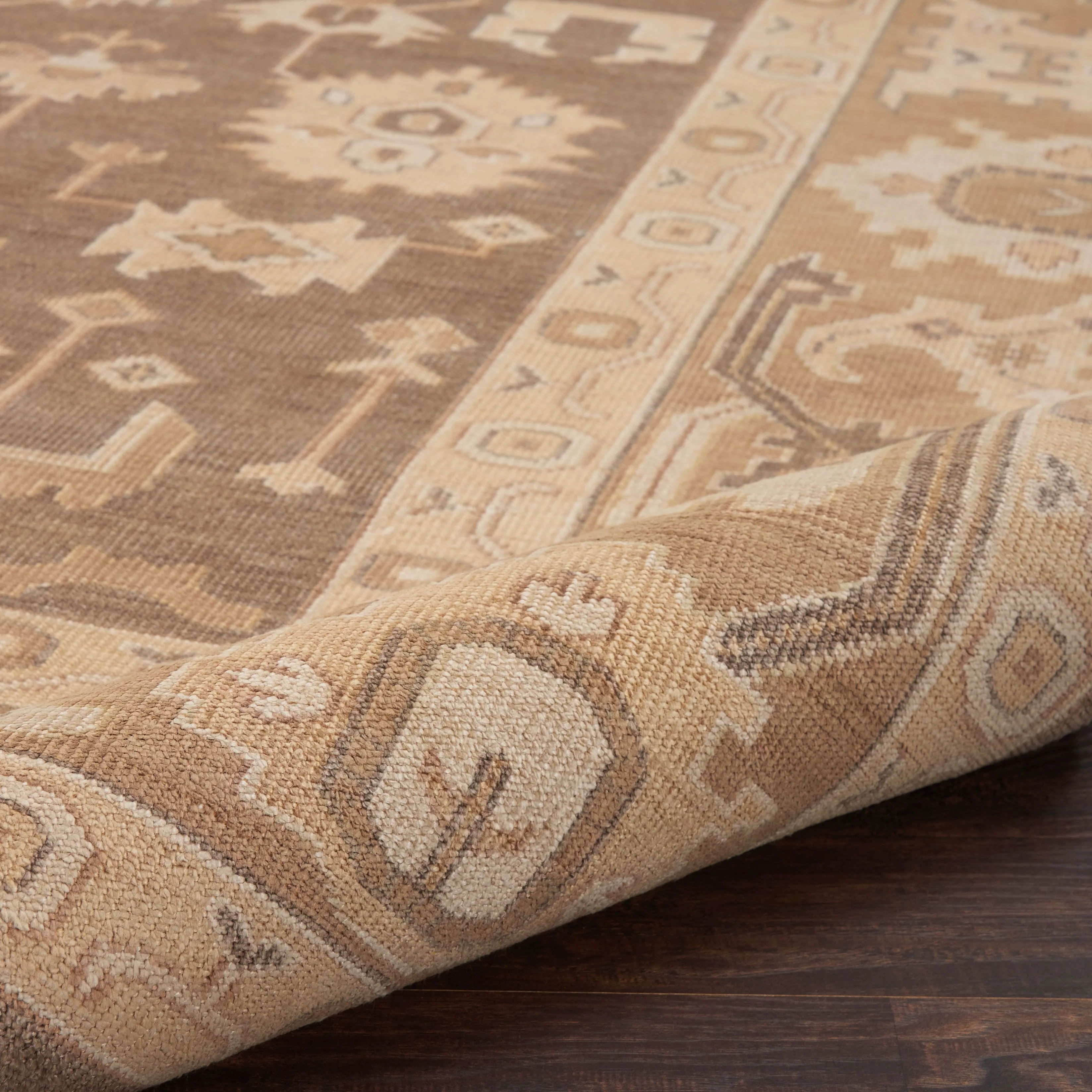 Beige & Brown Essentials Traditional Cotton Blend Rug