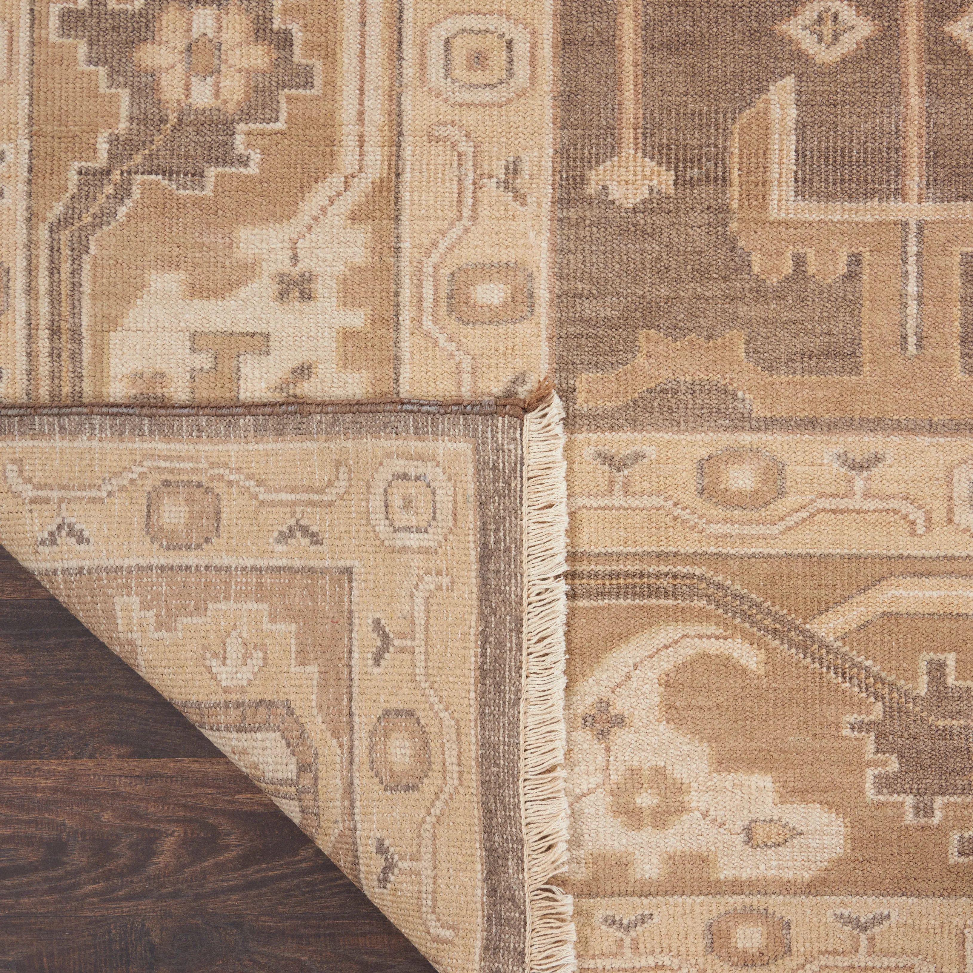 Beige & Brown Essentials Traditional Cotton Blend Rug