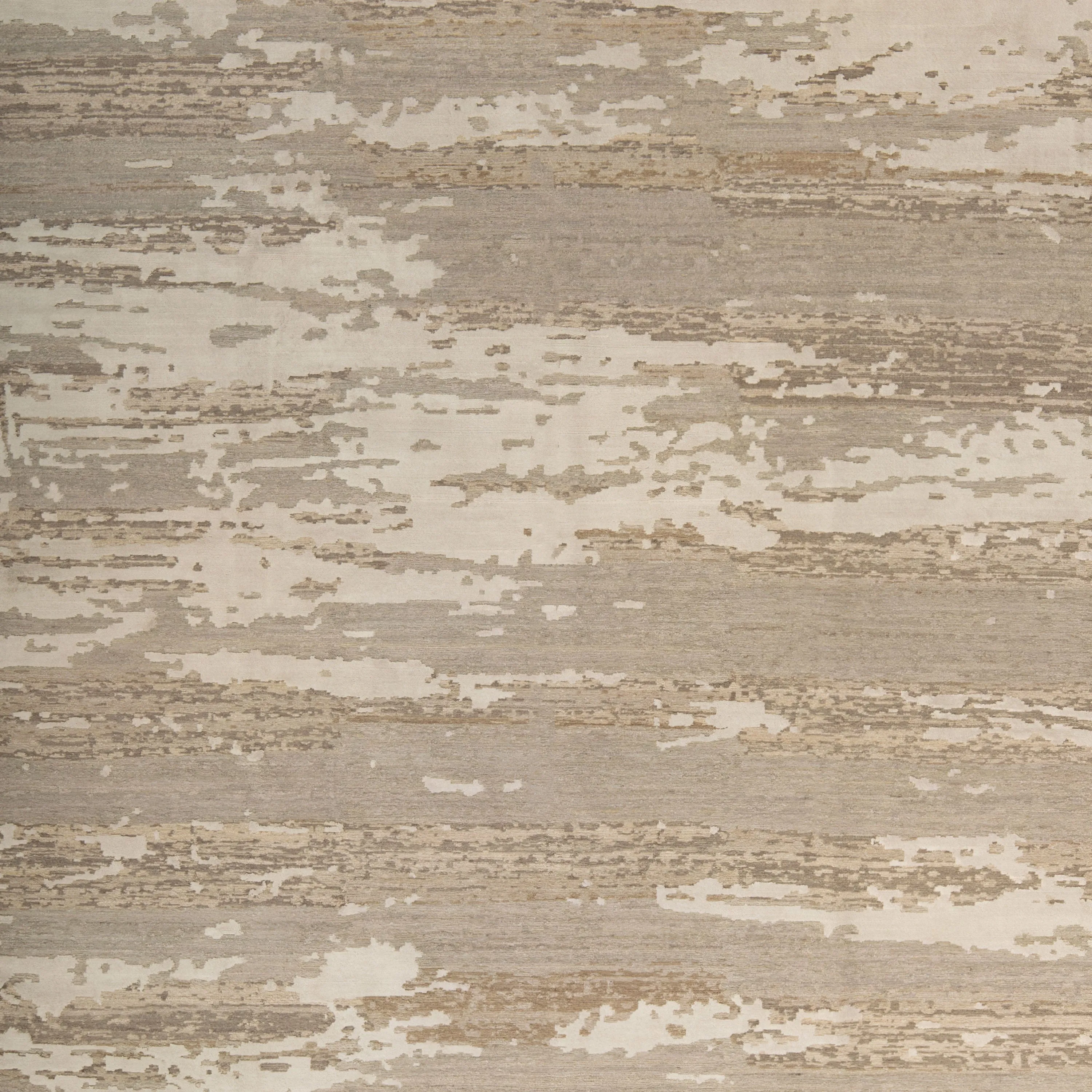 Beige Contemporary Wool Silk Blend Rug - 8' x 10'