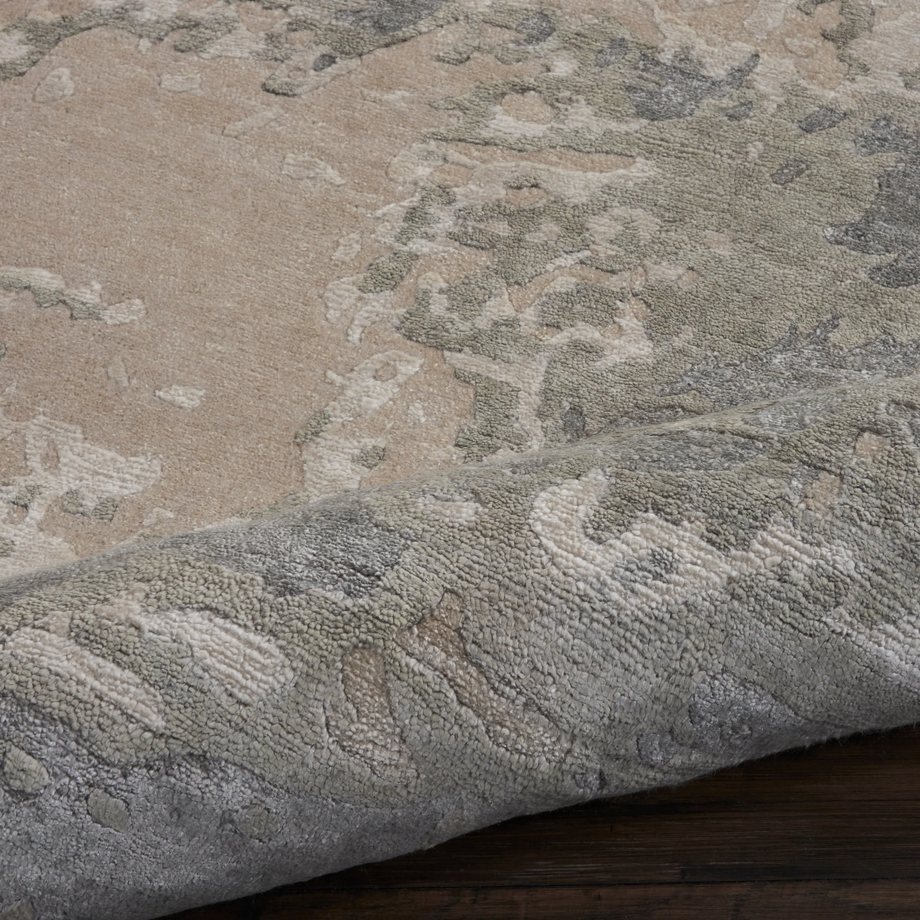 Beige Essentials Abstract Modern Wool Blend Rug
