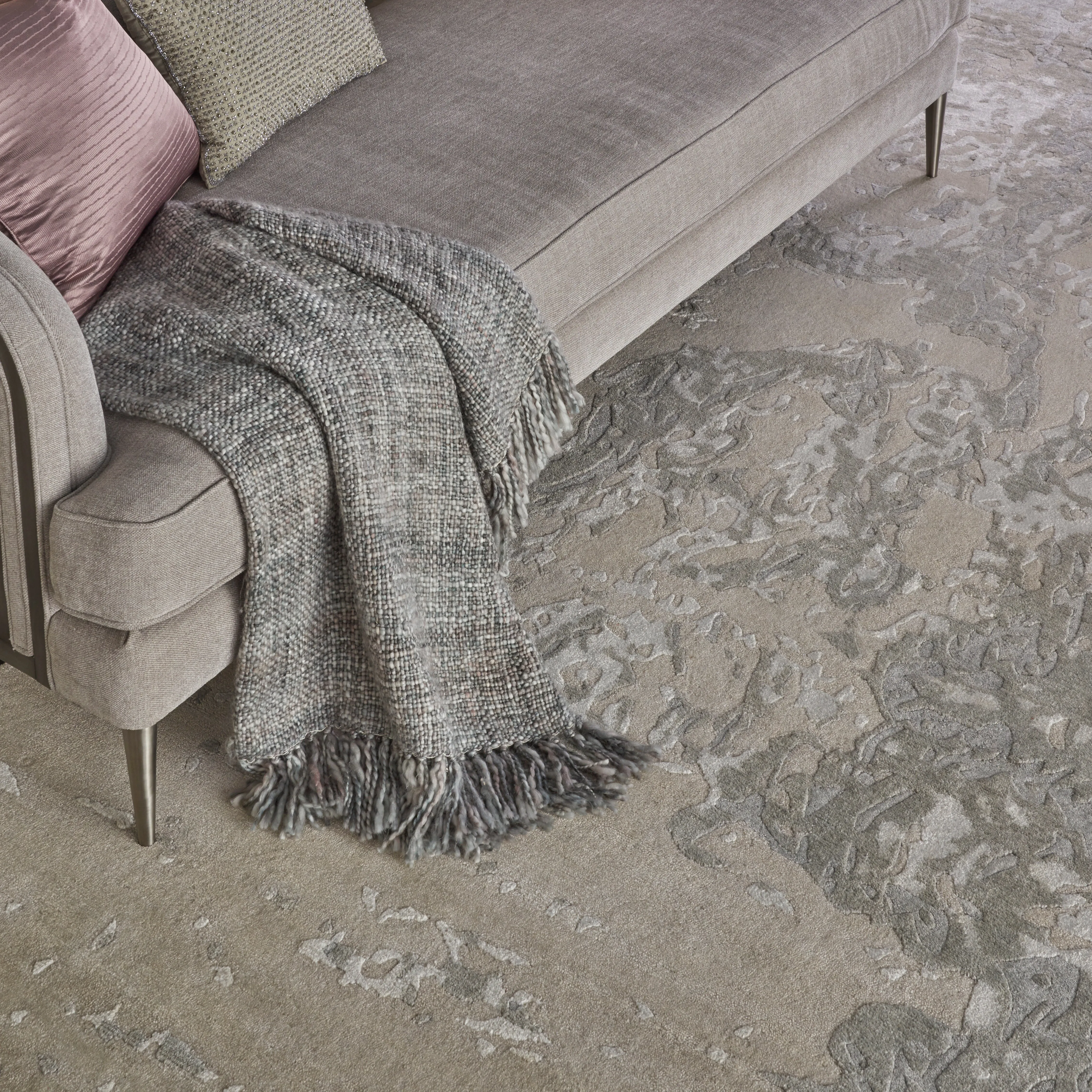 Beige Essentials Abstract Modern Wool Blend Rug