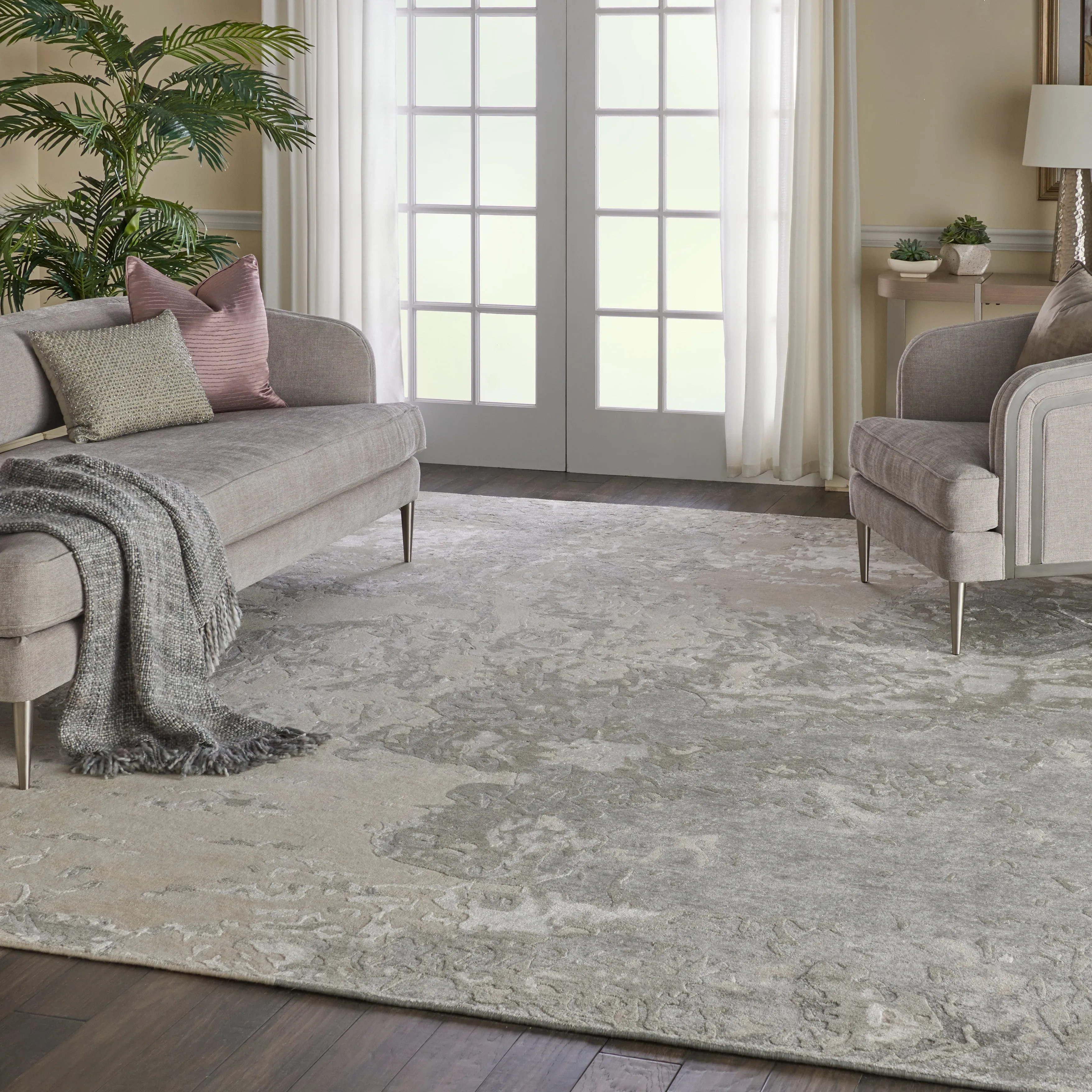 Beige Essentials Abstract Modern Wool Blend Rug
