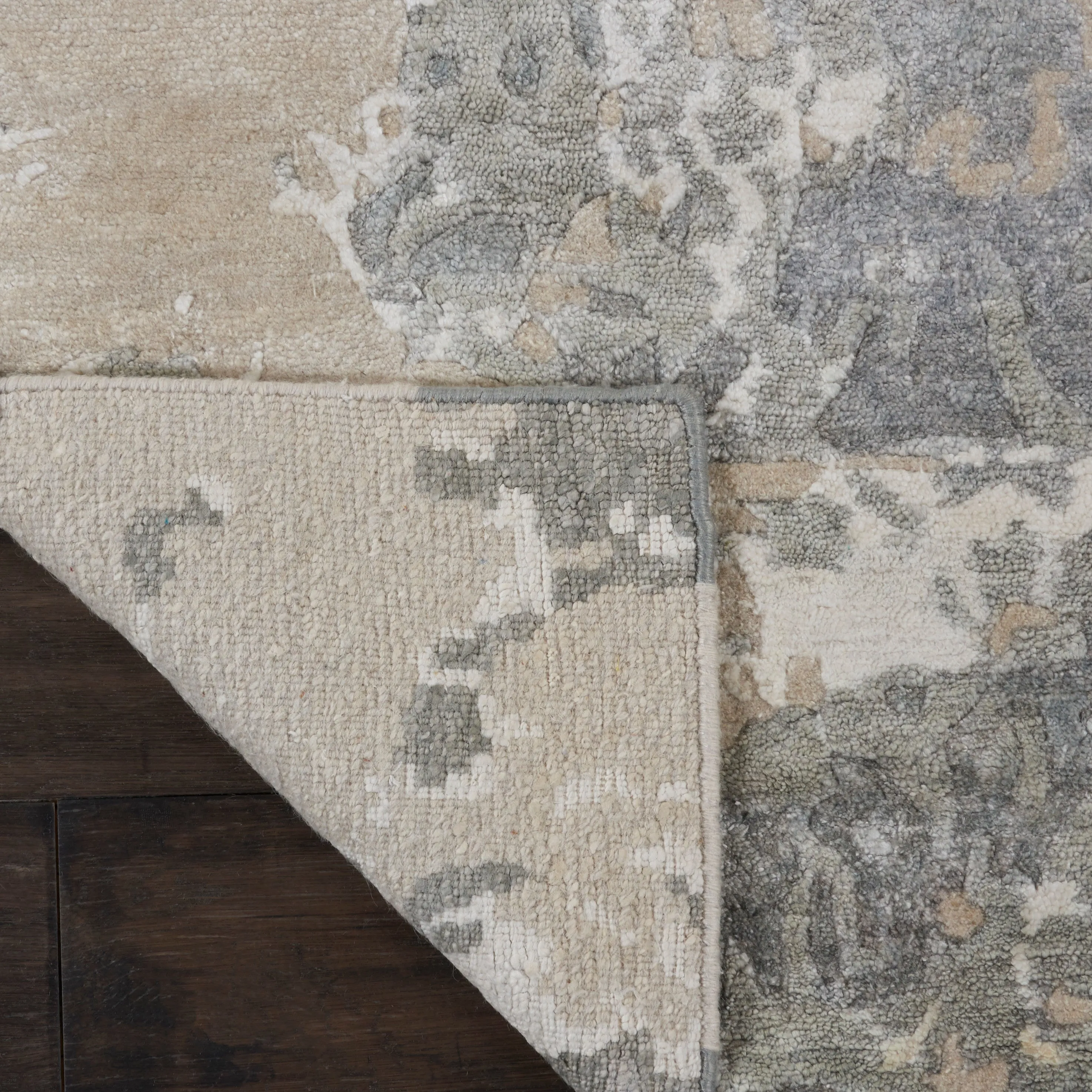 Beige Essentials Abstract Modern Wool Blend Rug