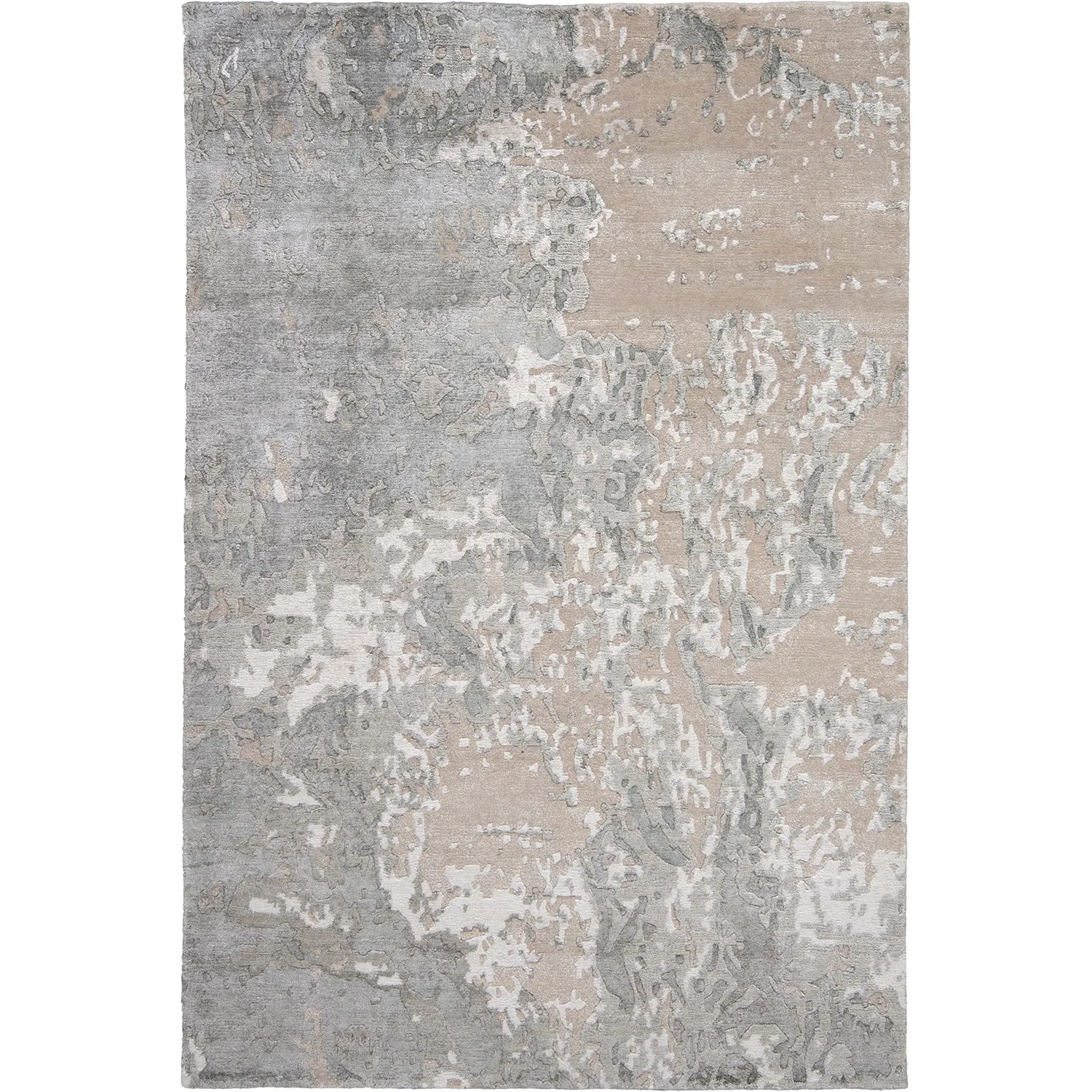 Beige Essentials Abstract Modern Wool Blend Rug