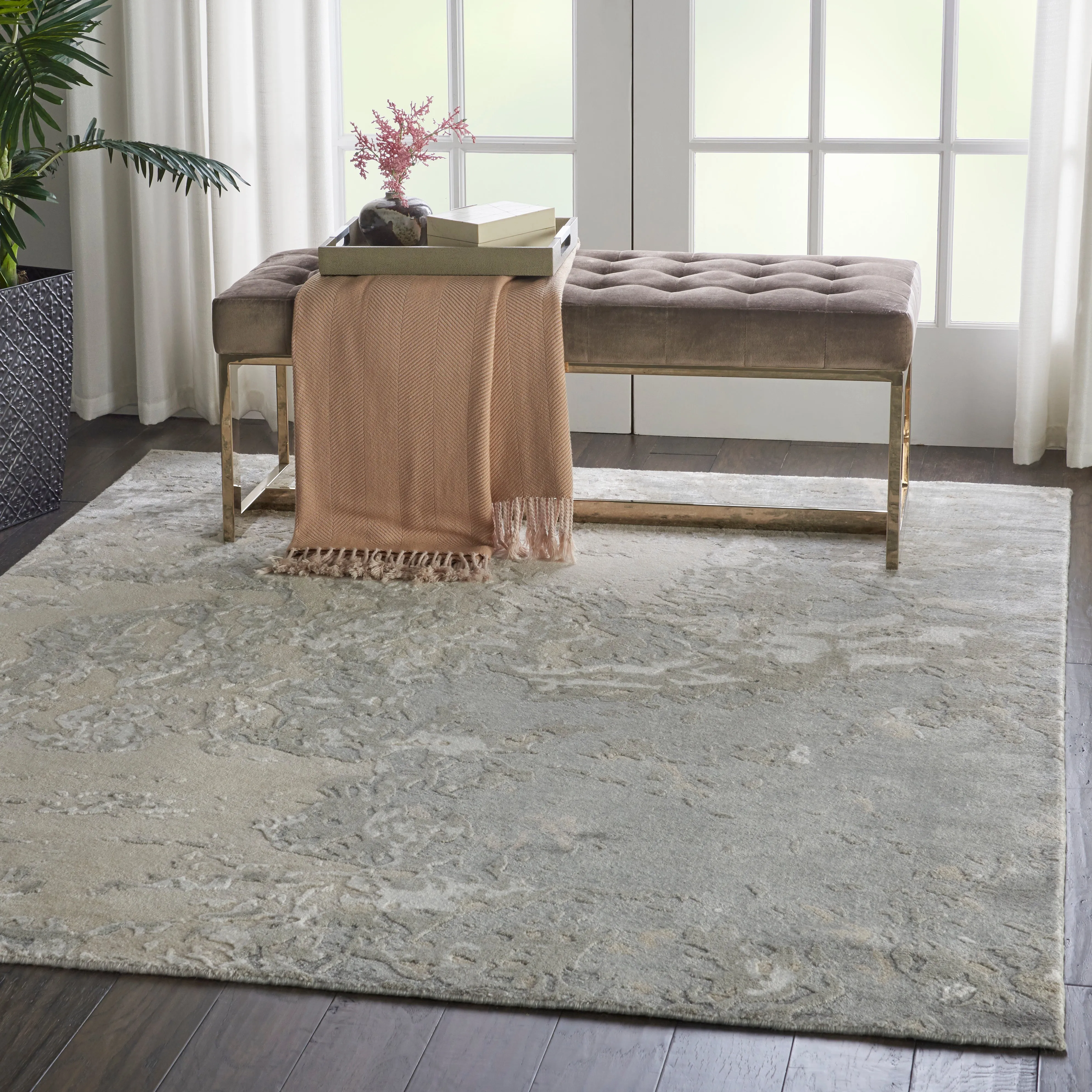 Beige Essentials Abstract Modern Wool Blend Rug