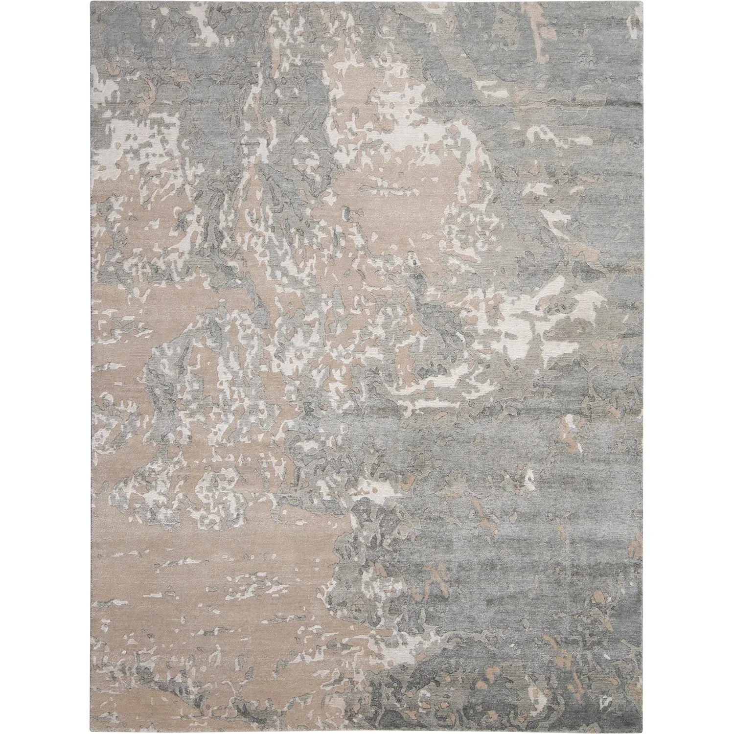 Beige Essentials Abstract Modern Wool Blend Rug