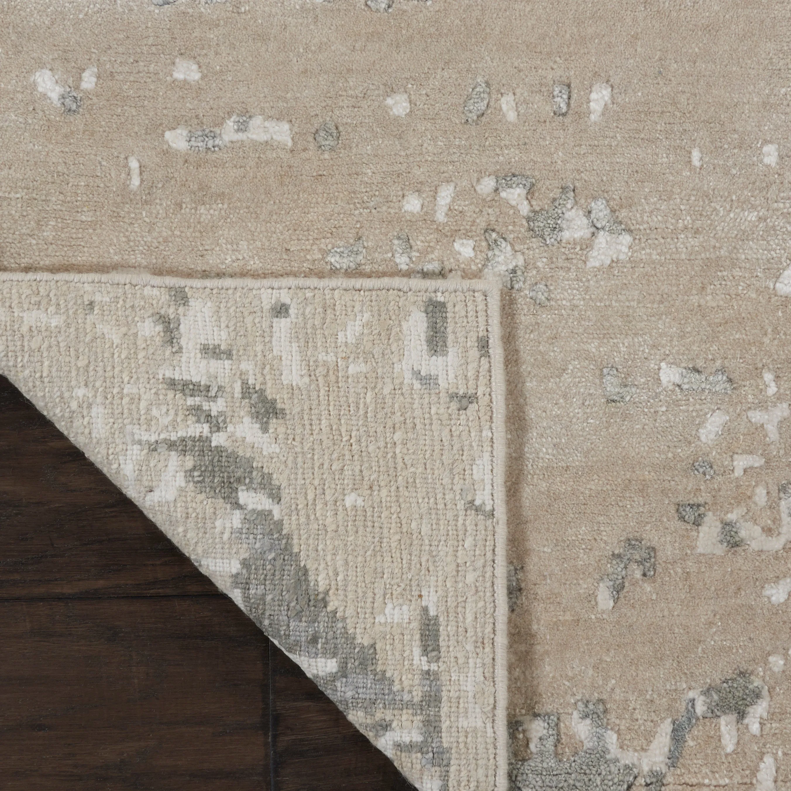Beige Essentials Abstract Modern Wool Blend Rug