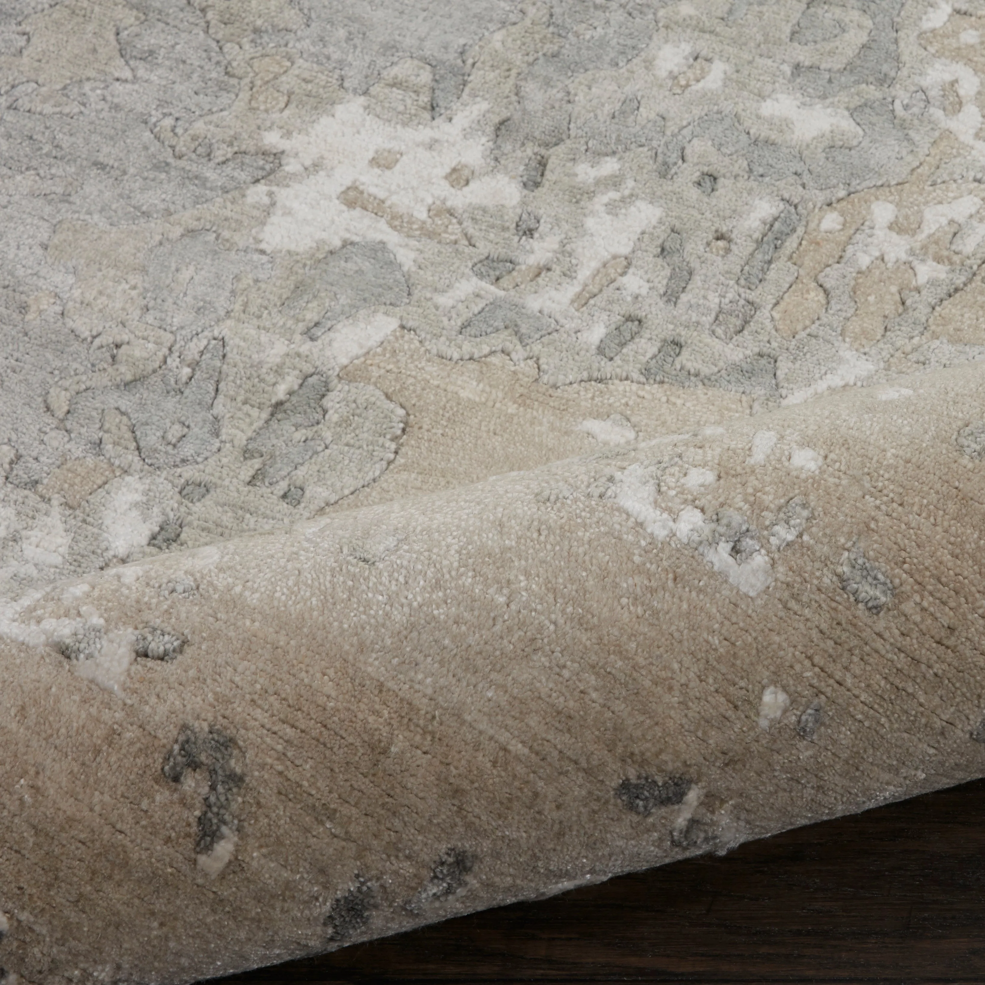 Beige Essentials Abstract Modern Wool Blend Rug