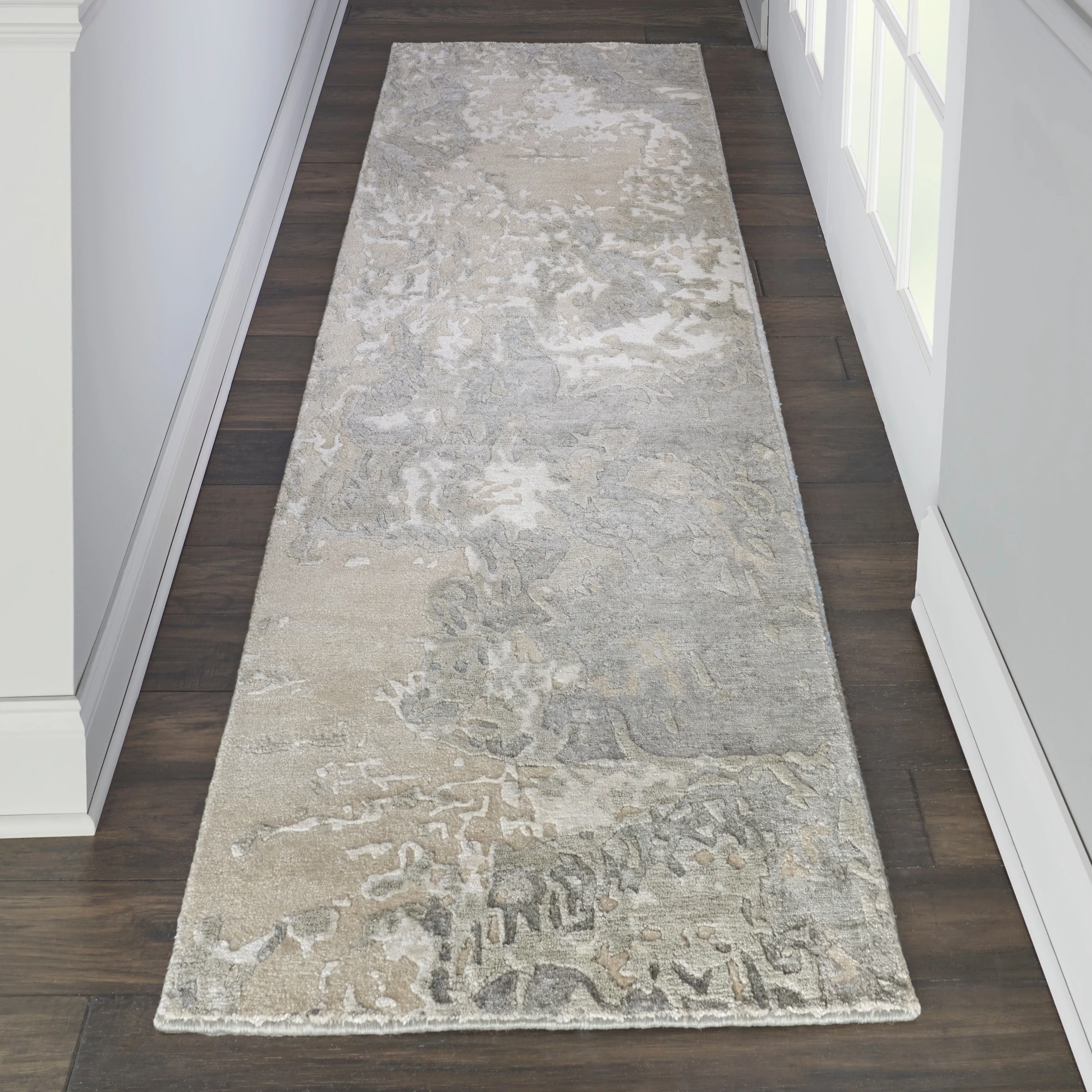 Beige Essentials Abstract Modern Wool Blend Rug