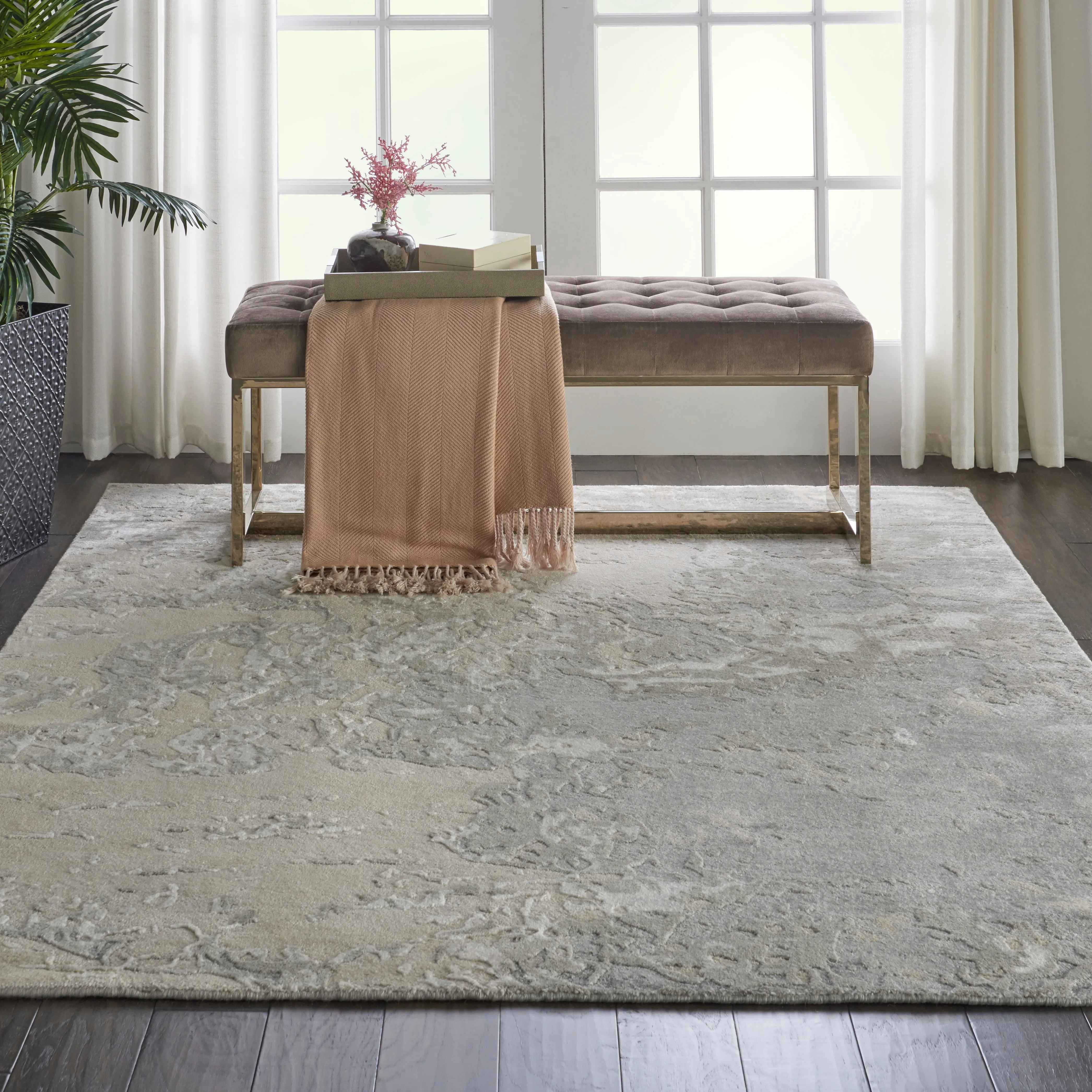 Beige Essentials Abstract Modern Wool Blend Rug