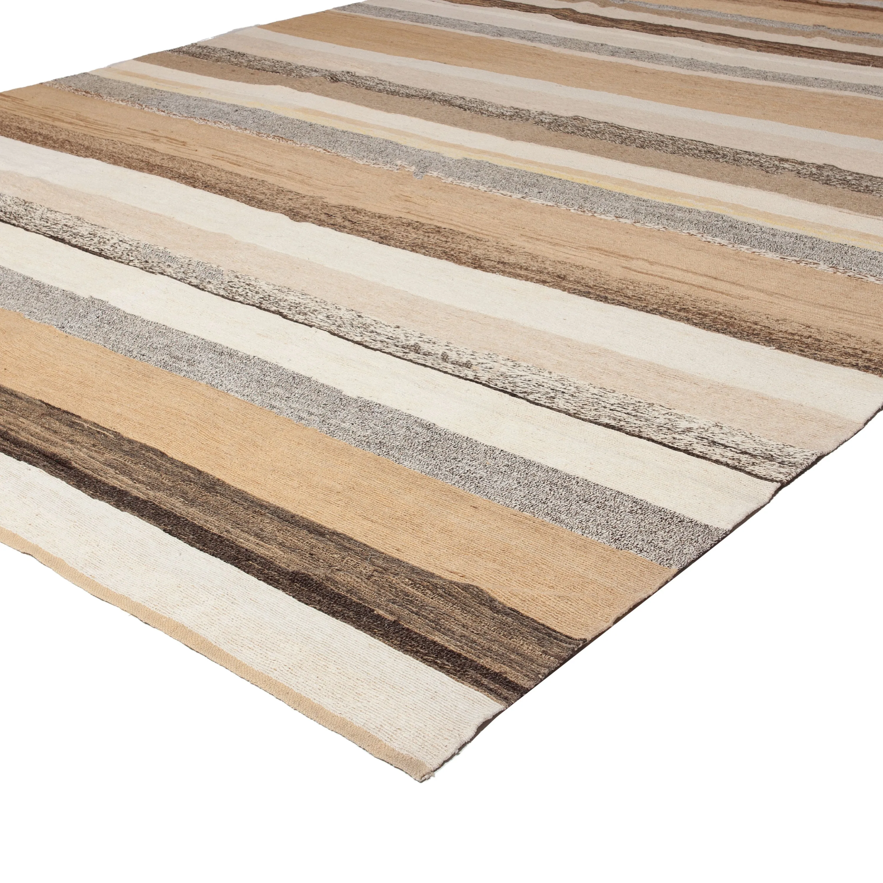Beige Flatweave Wool Rug - 10' x 13'