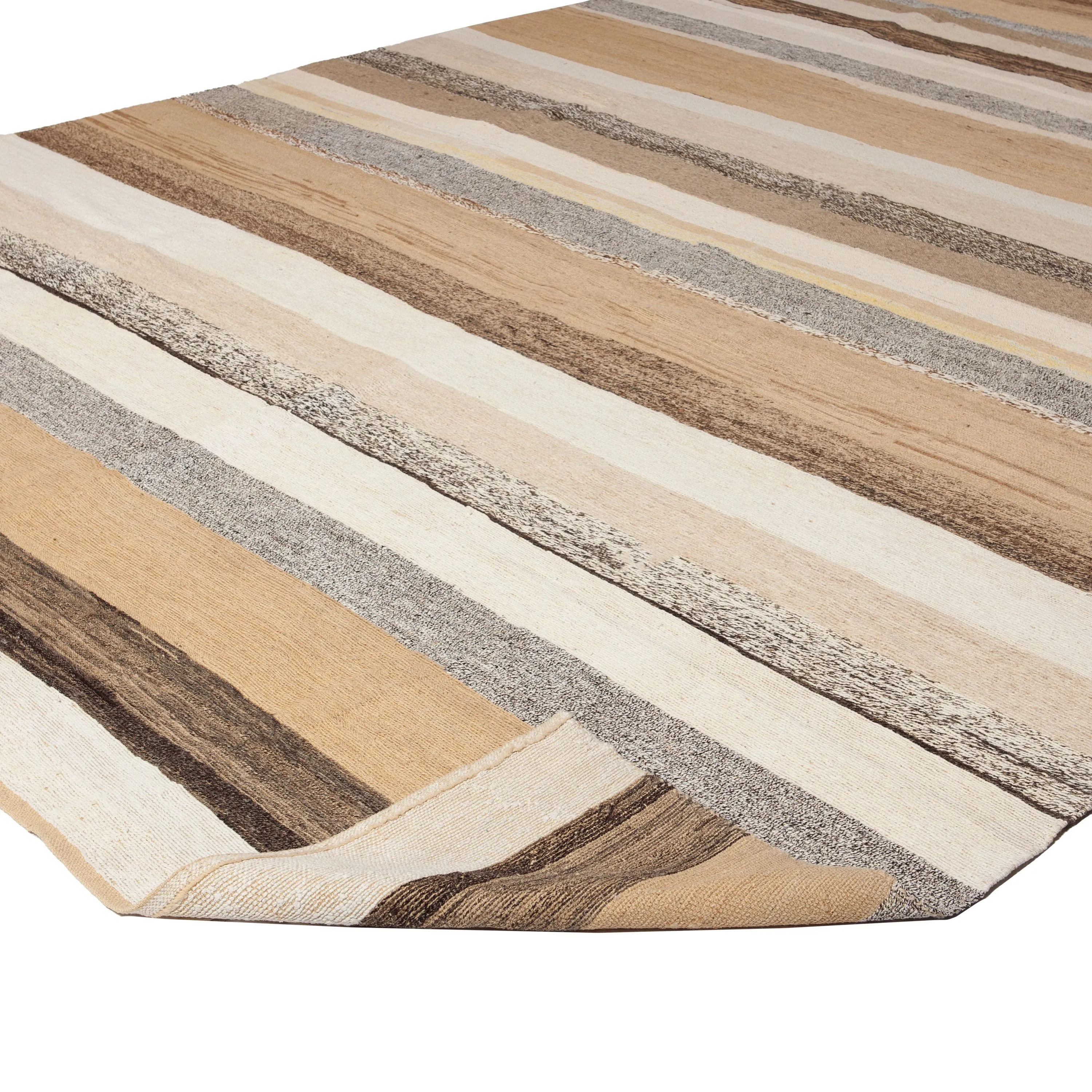 Beige Flatweave Wool Rug - 10' x 13'