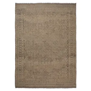 Beige Flatweave Wool Rug - 9'9" x 13'