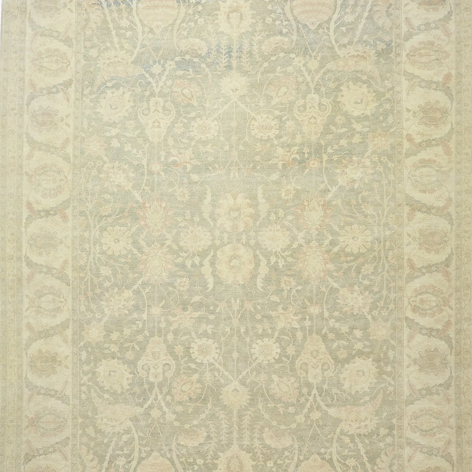 Beige Overdyed Wool Rug - 12'2" x 17'1"