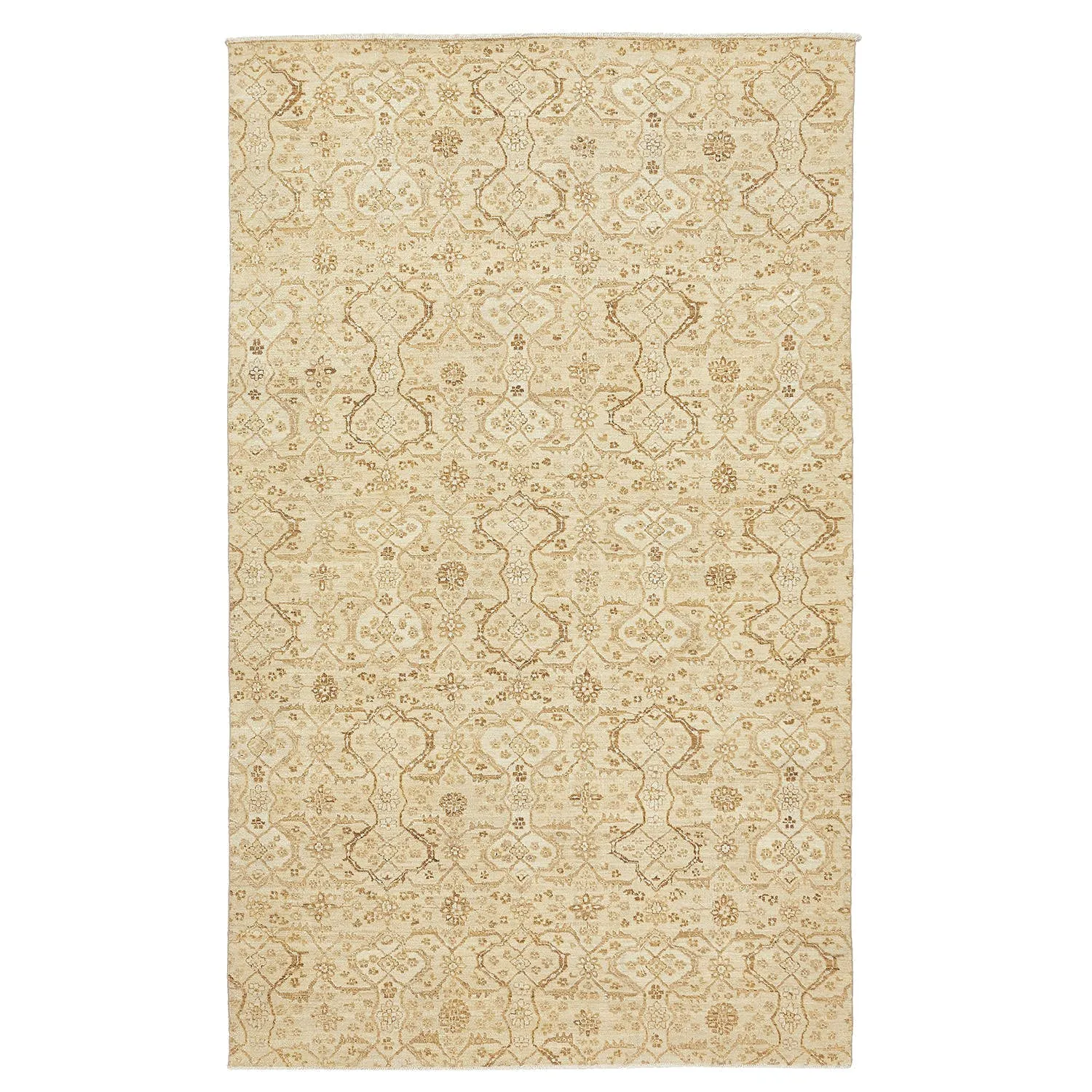 Beige Overdyed Wool Rug - 5' x 8'