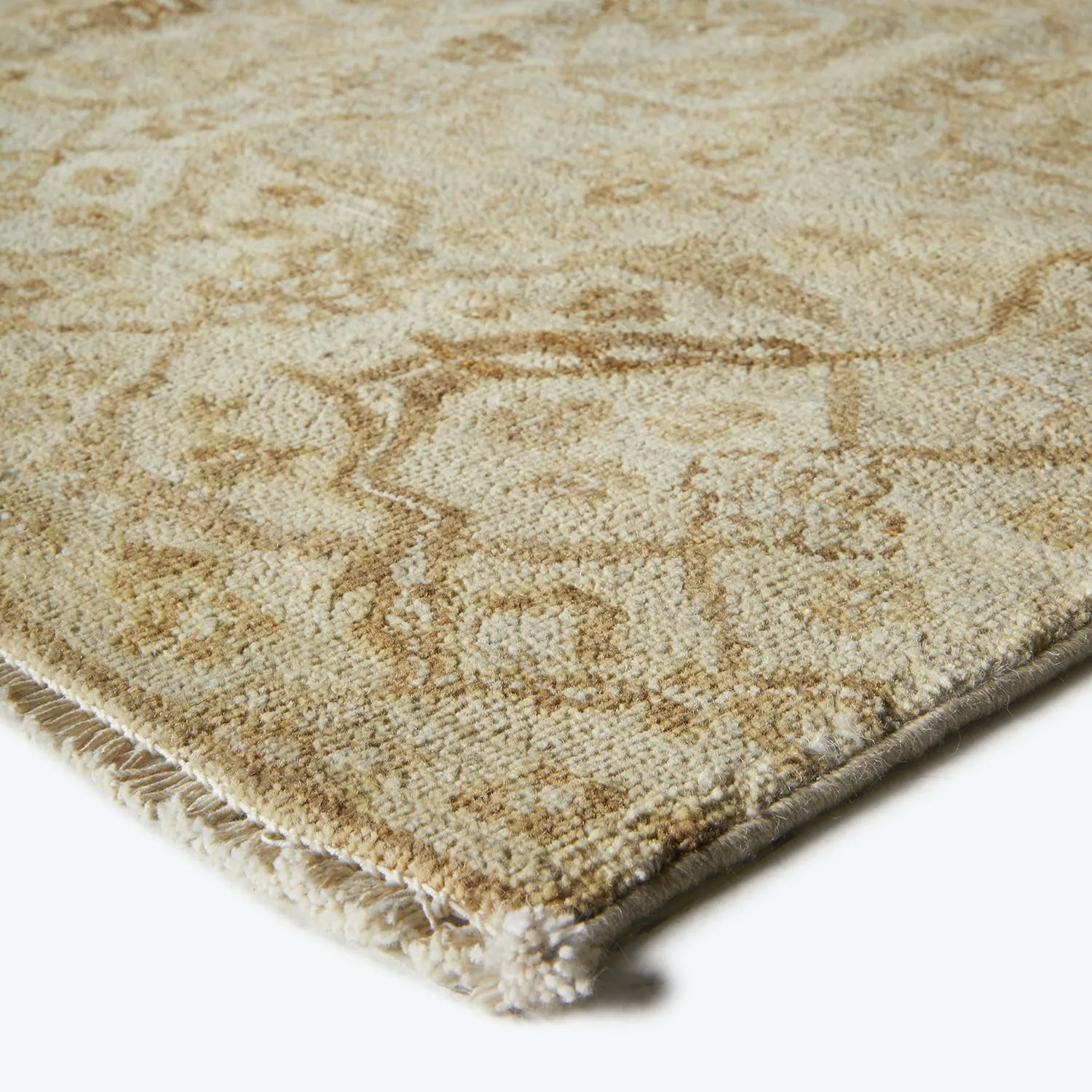 Beige Overdyed Wool Rug - 5' x 8'