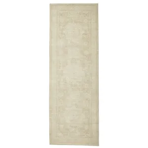 Beige Overdyed Wool Rug - 6'11" x 20'