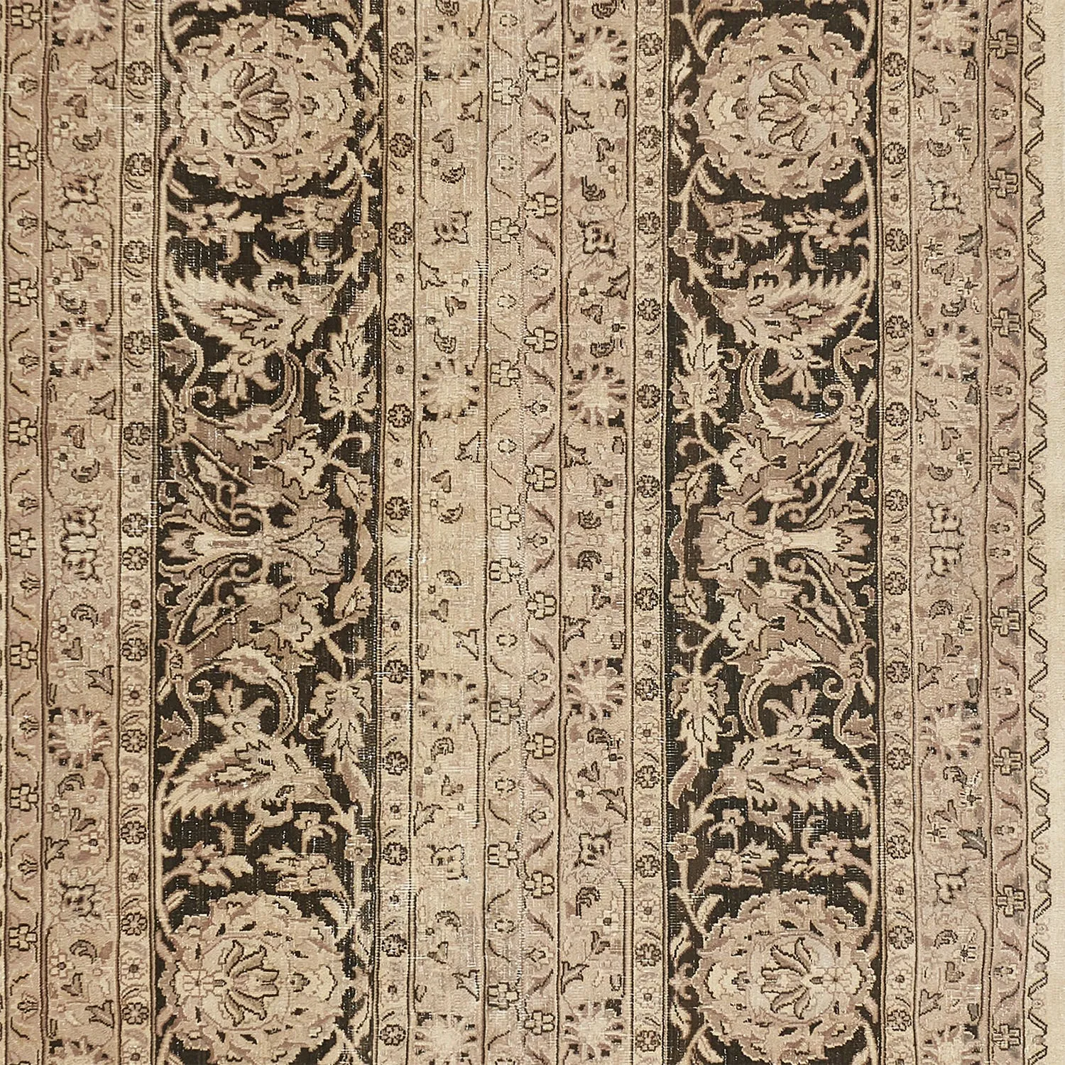 Beige Overdyed Wool Runner - 4'7" x 13'1"