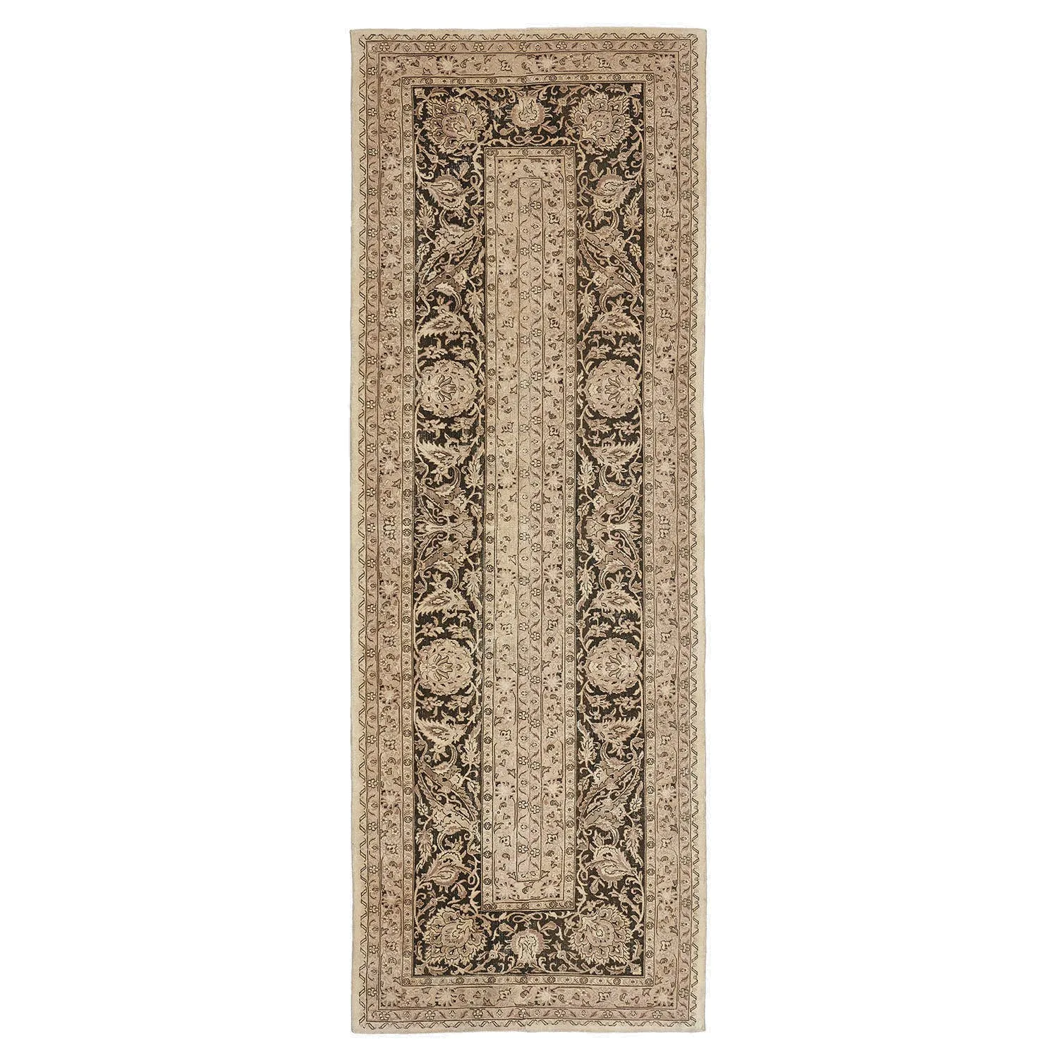 Beige Overdyed Wool Runner - 4'7" x 13'1"