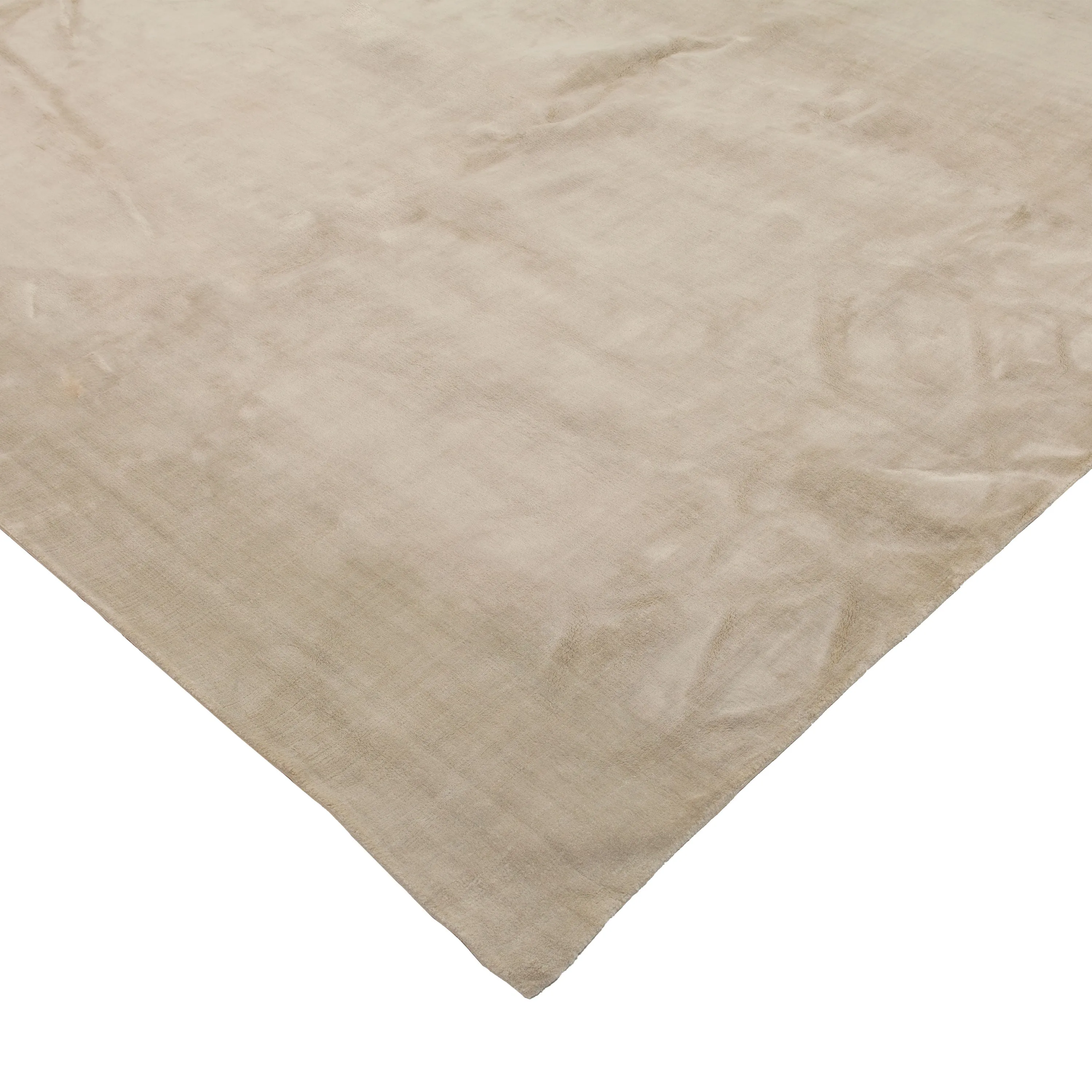 Beige Solid Tibetan NuSilk Rug - 12' x 15'