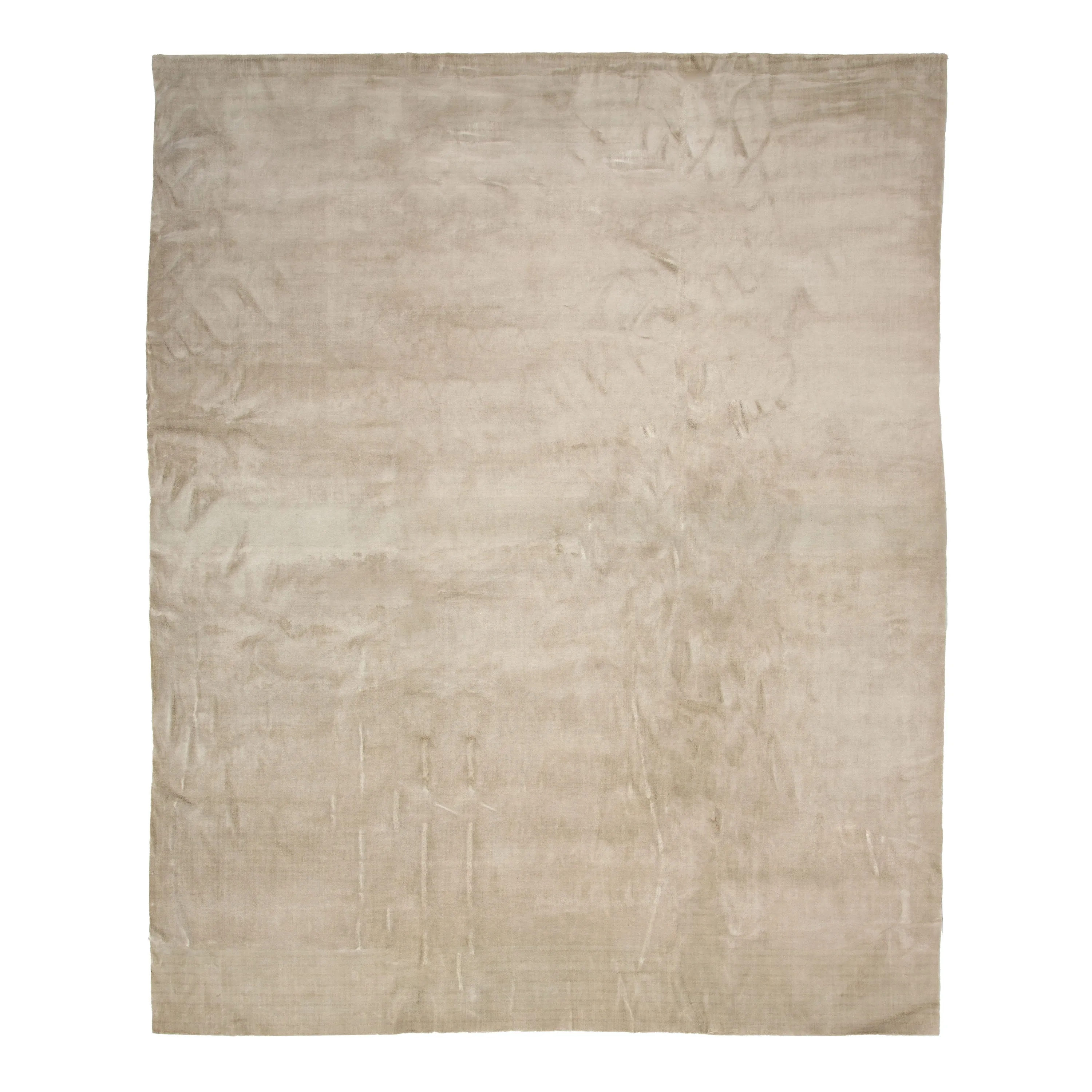 Beige Solid Tibetan NuSilk Rug - 12' x 15'