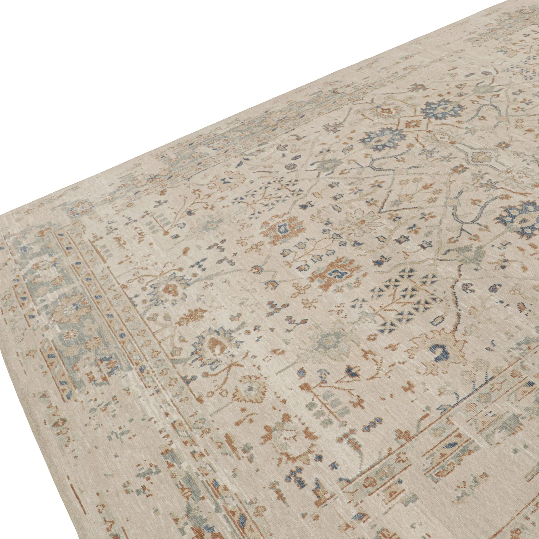 Beige Traditional Silk Rug - 9'9" x 13'11"
