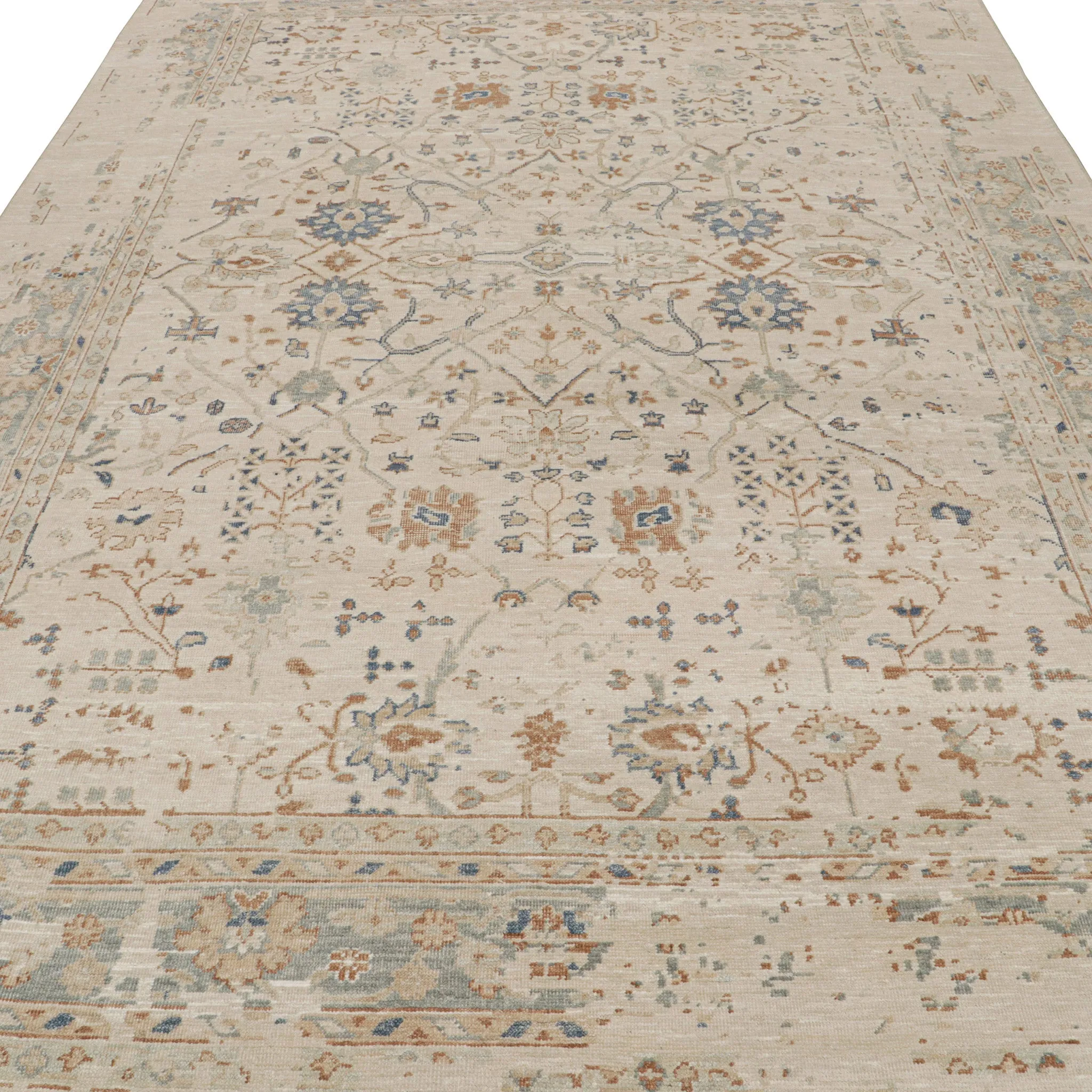 Beige Traditional Silk Rug - 9'9" x 13'11"