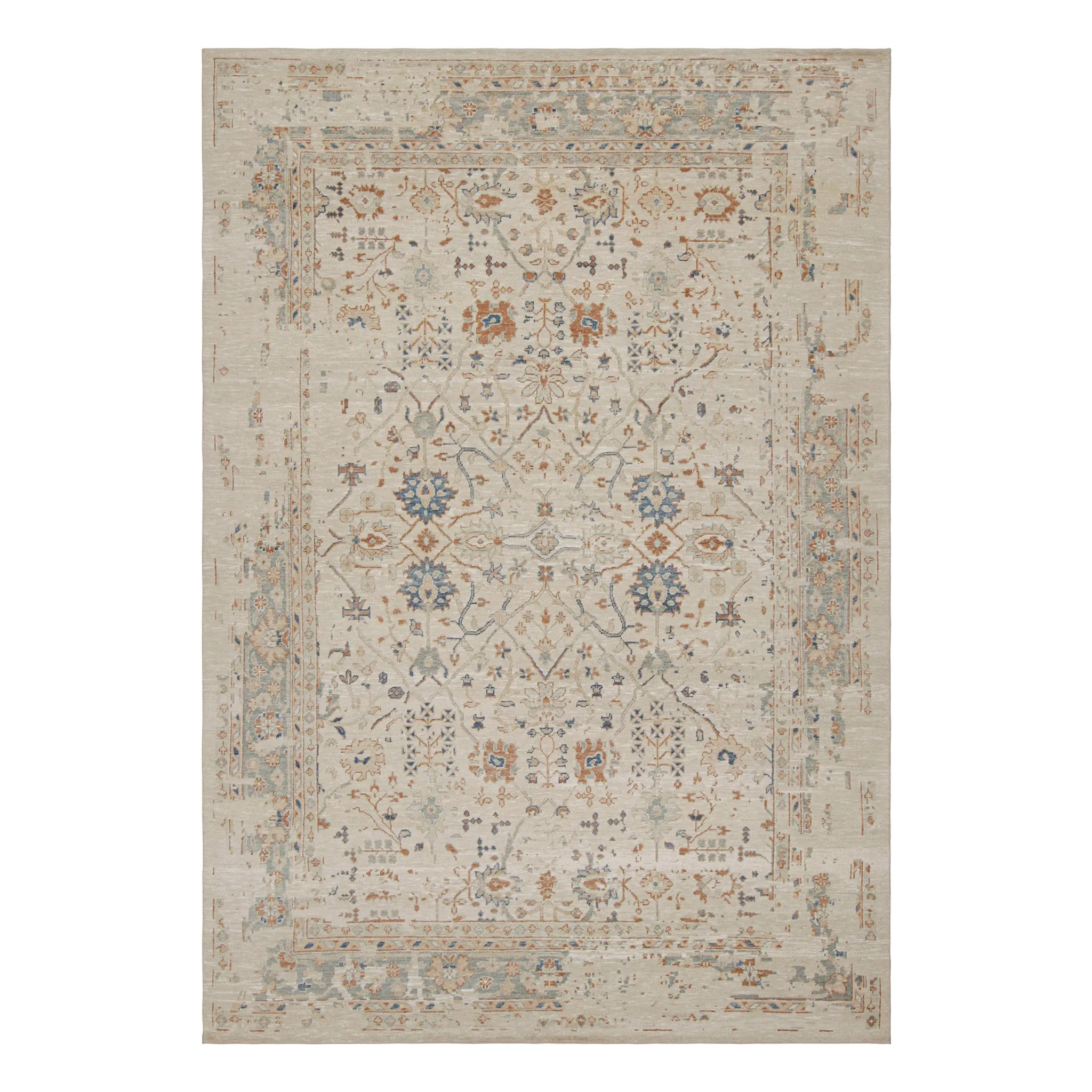 Beige Traditional Silk Rug - 9'9" x 13'11"
