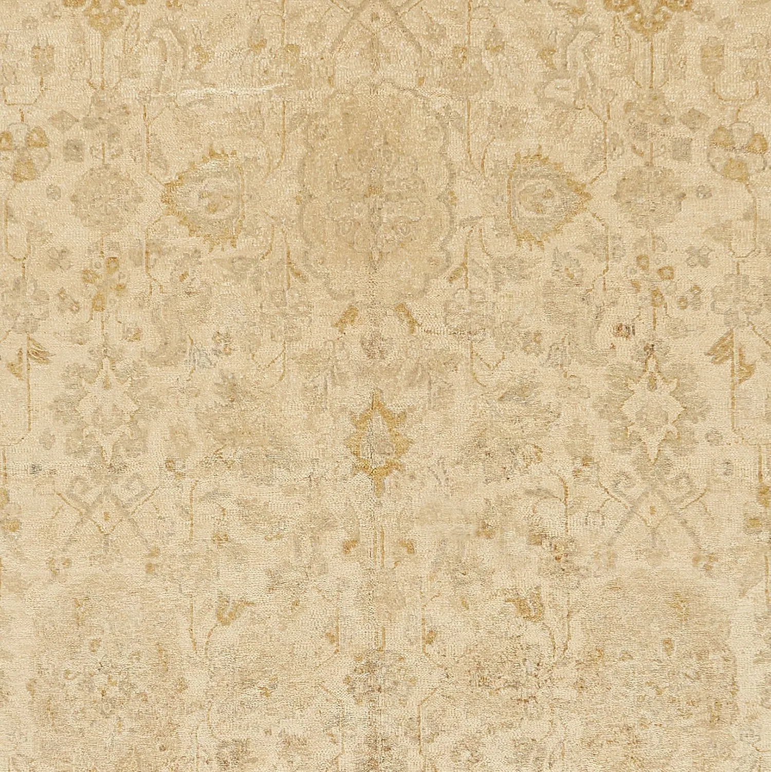 Beige Traditional Silk Runner - 5'11" x 14'7"
