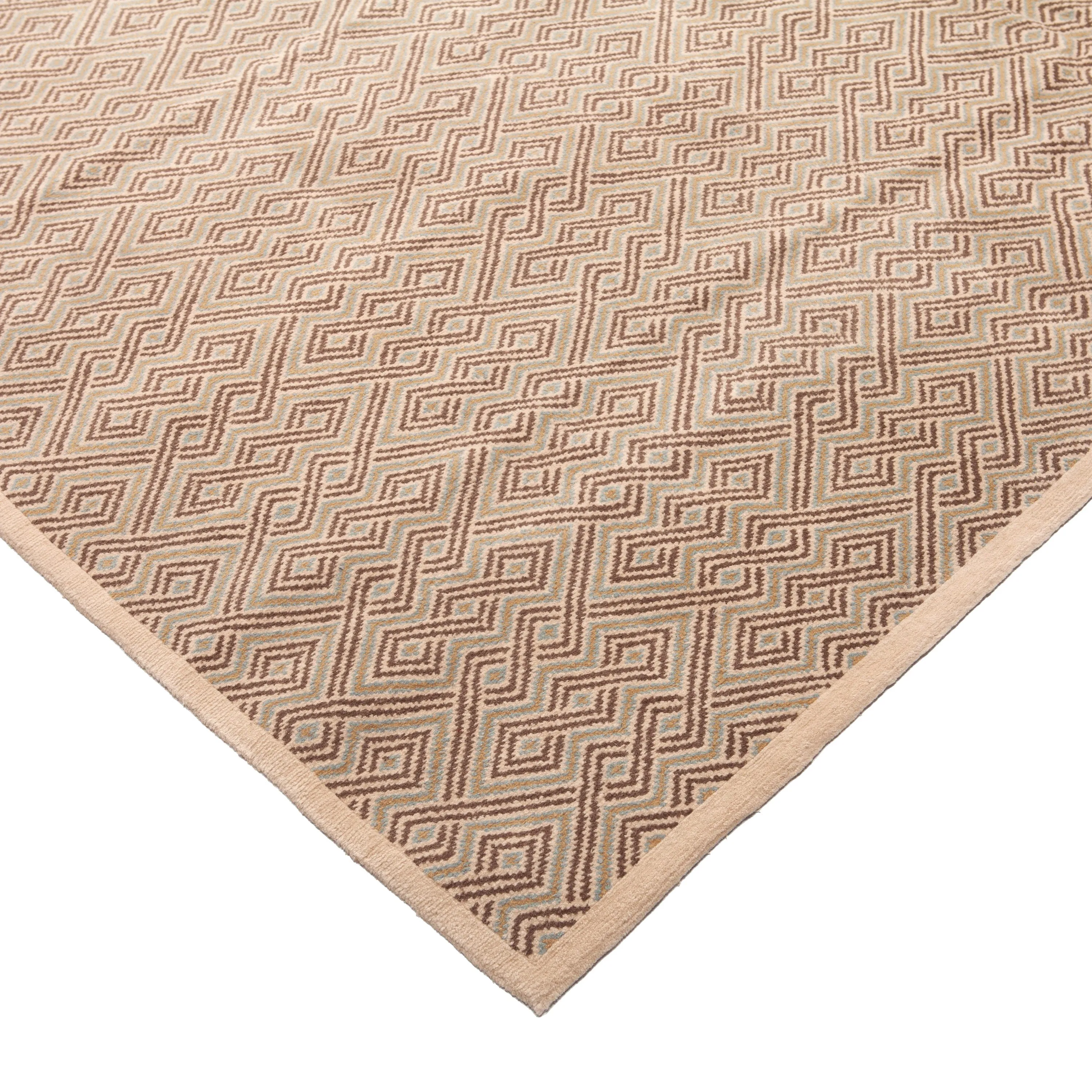 Beige Traditional Tibetan Wool Rug - 14'1" x 17'10"