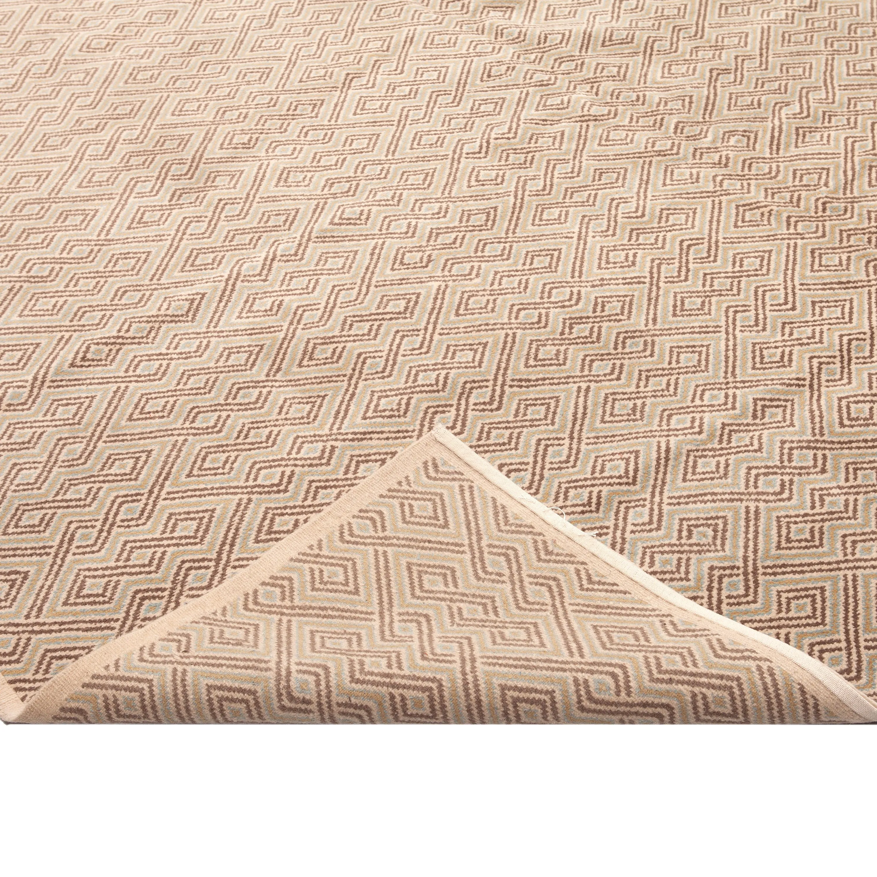 Beige Traditional Tibetan Wool Rug - 14'1" x 17'10"