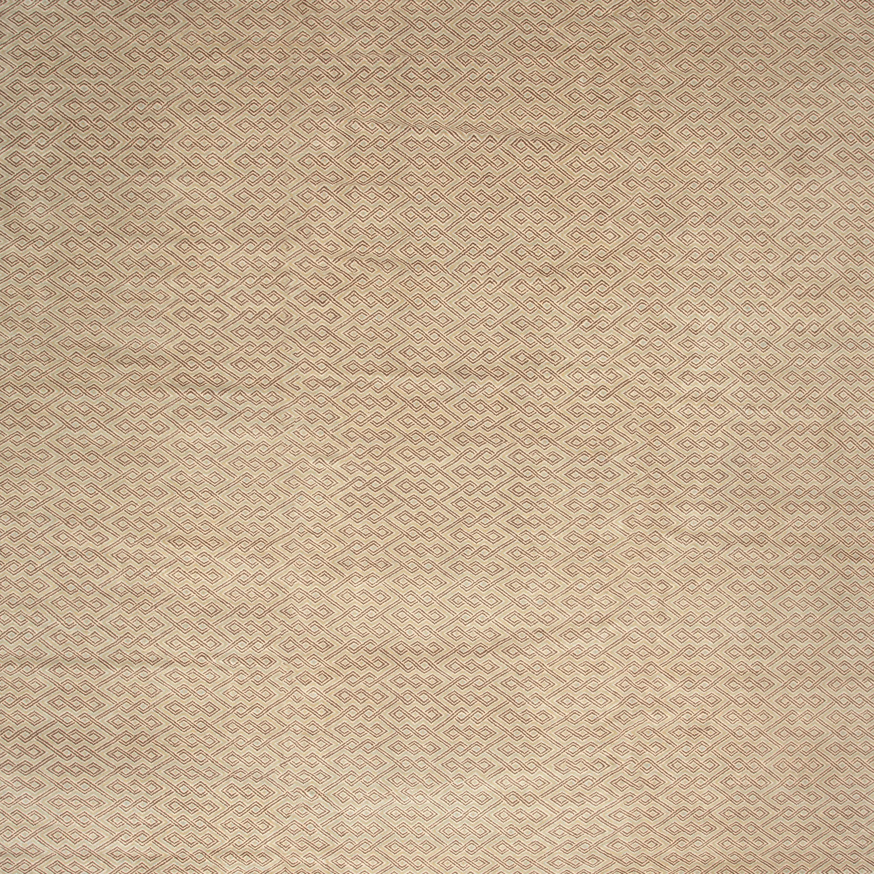 Beige Traditional Tibetan Wool Rug - 14'1" x 17'10"