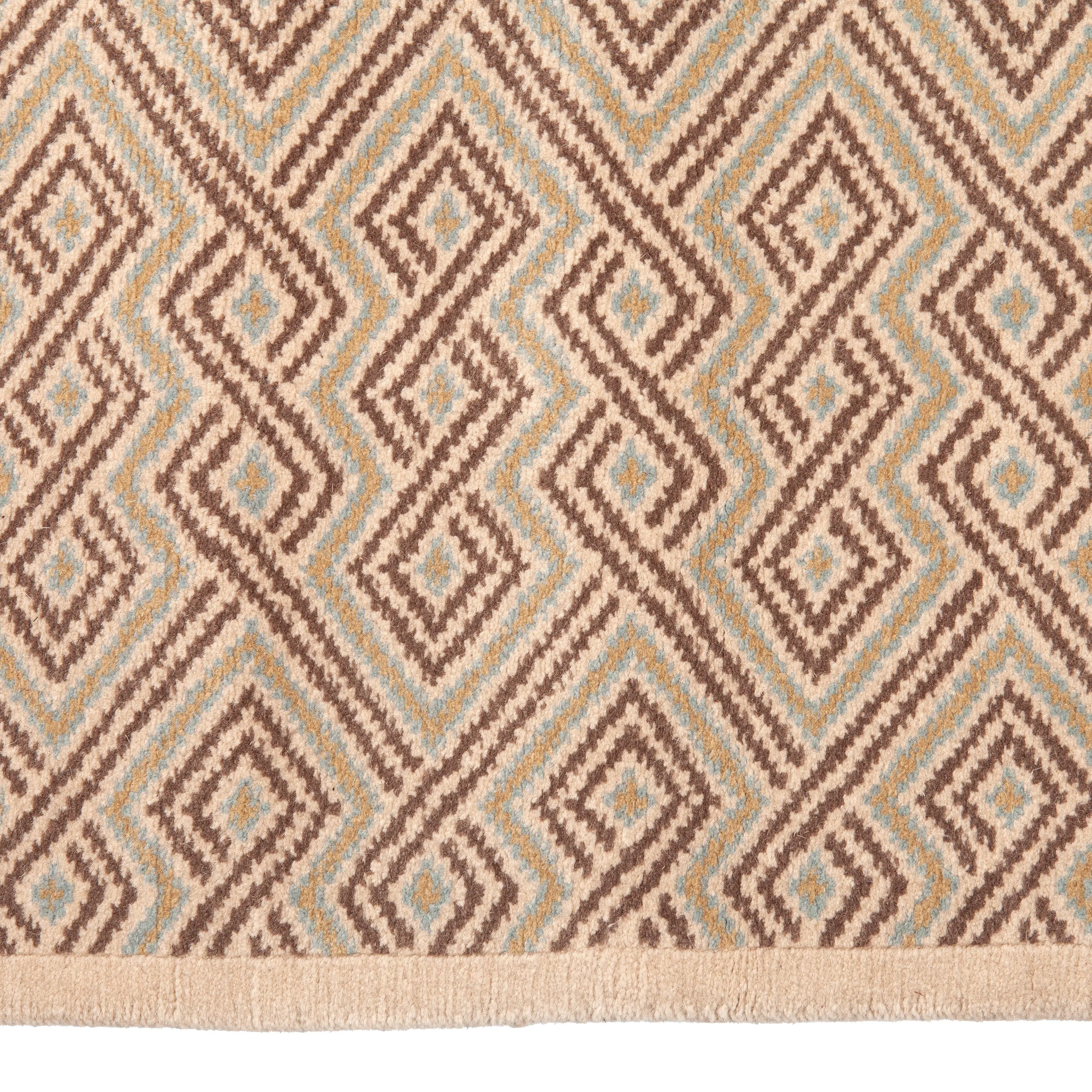 Beige Traditional Tibetan Wool Rug - 14'1" x 17'10"