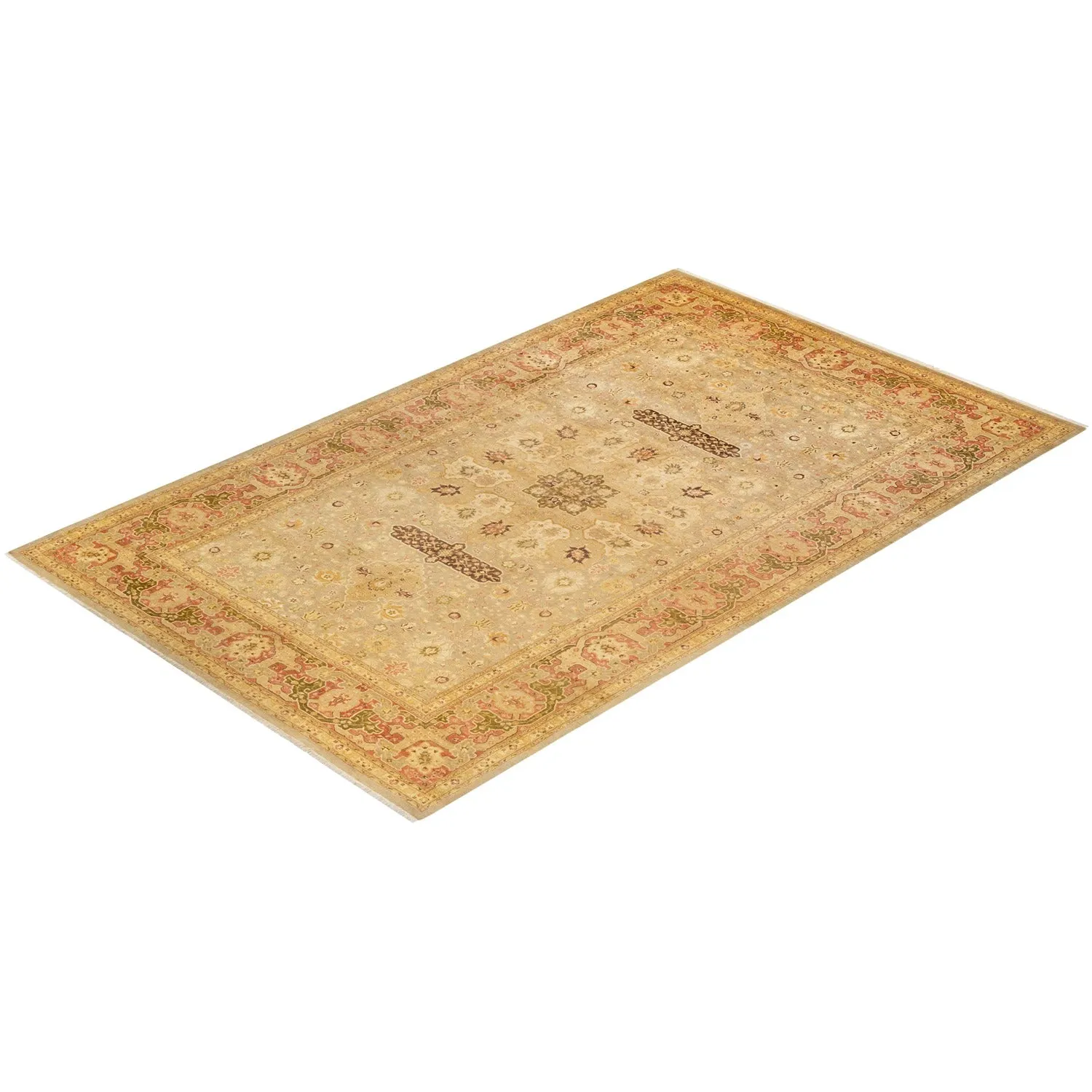 Beige Traditional Wool Rug - 8'4" x 13'7"