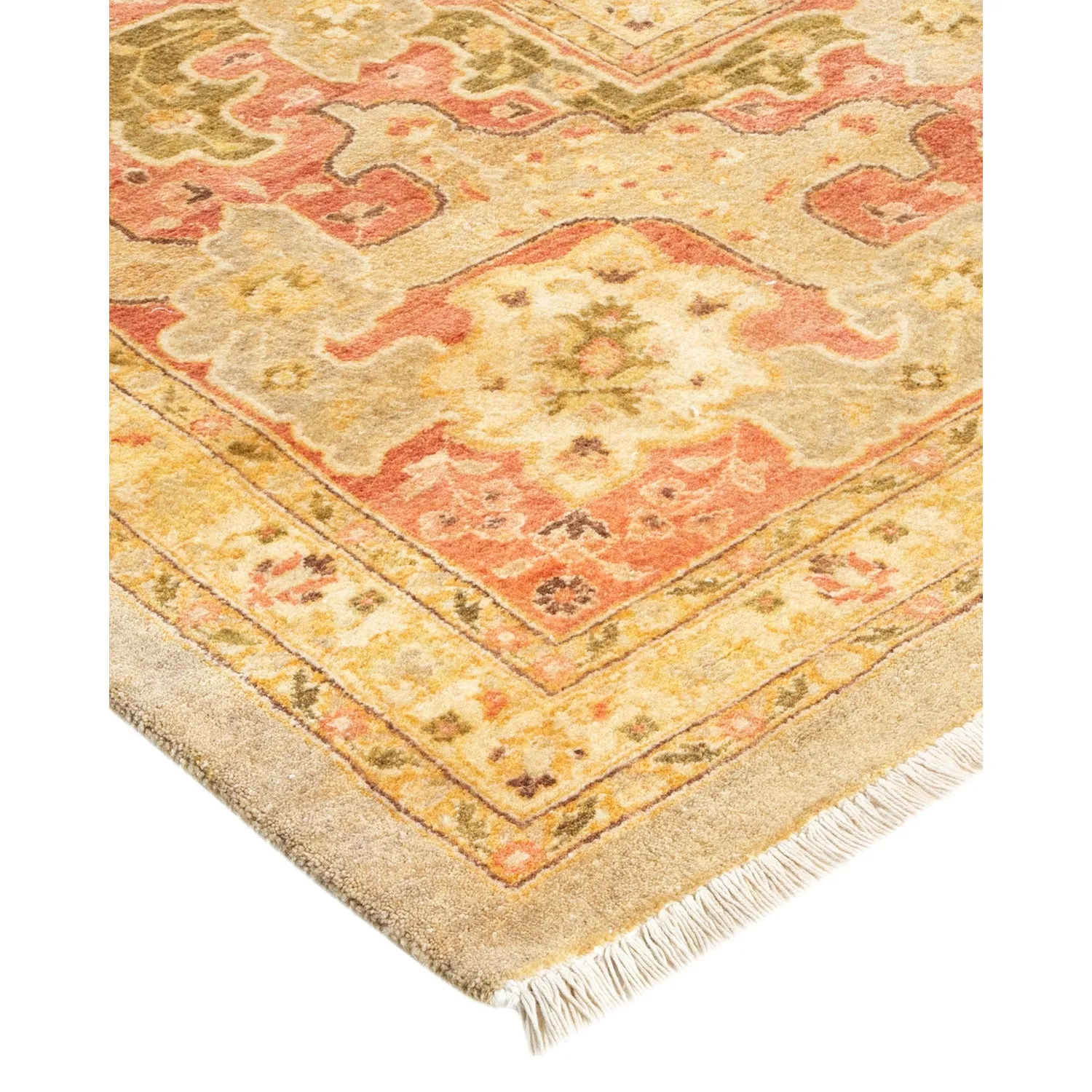 Beige Traditional Wool Rug - 8'4" x 13'7"