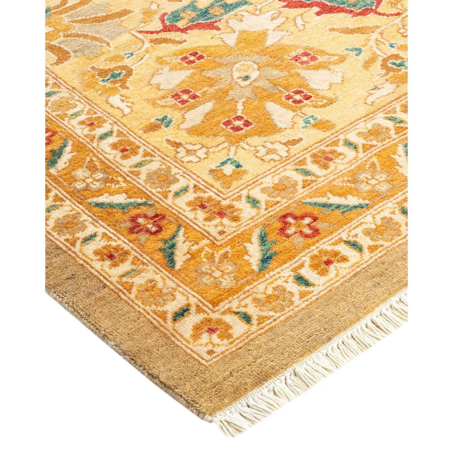 Beige Traditional Wool Rug - 9'1" x 9'8"