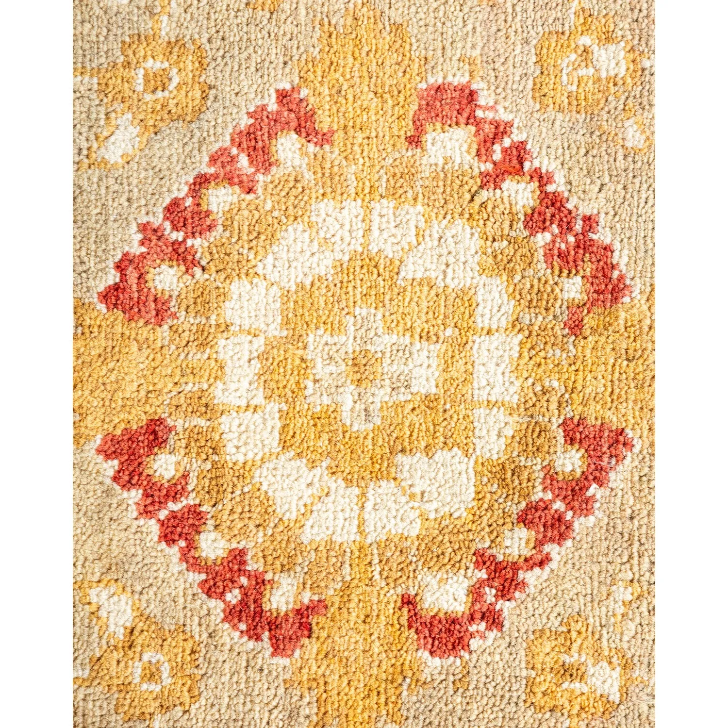 Beige Traditional Wool Rug - 9'1" x 9'8"